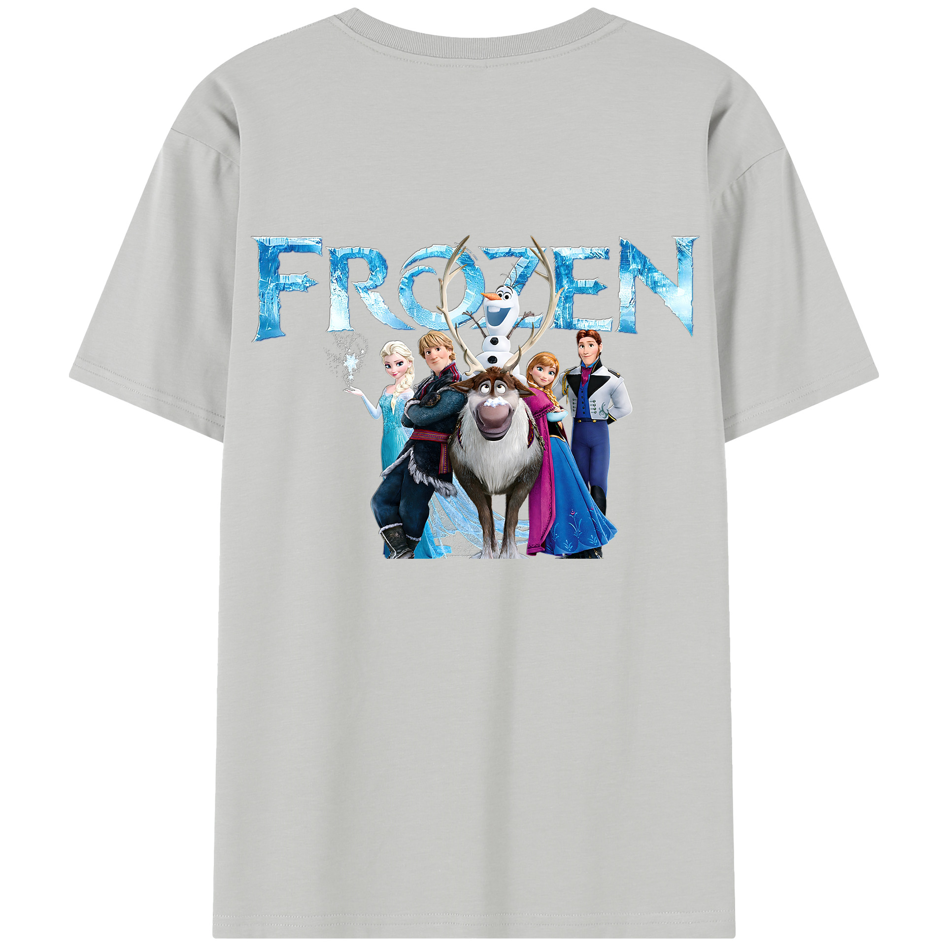 （画像用） アナと雪の女王 アンナ エルサ Frozen Anna Elsa 綿100％半袖Tシャツ（背面プリント）