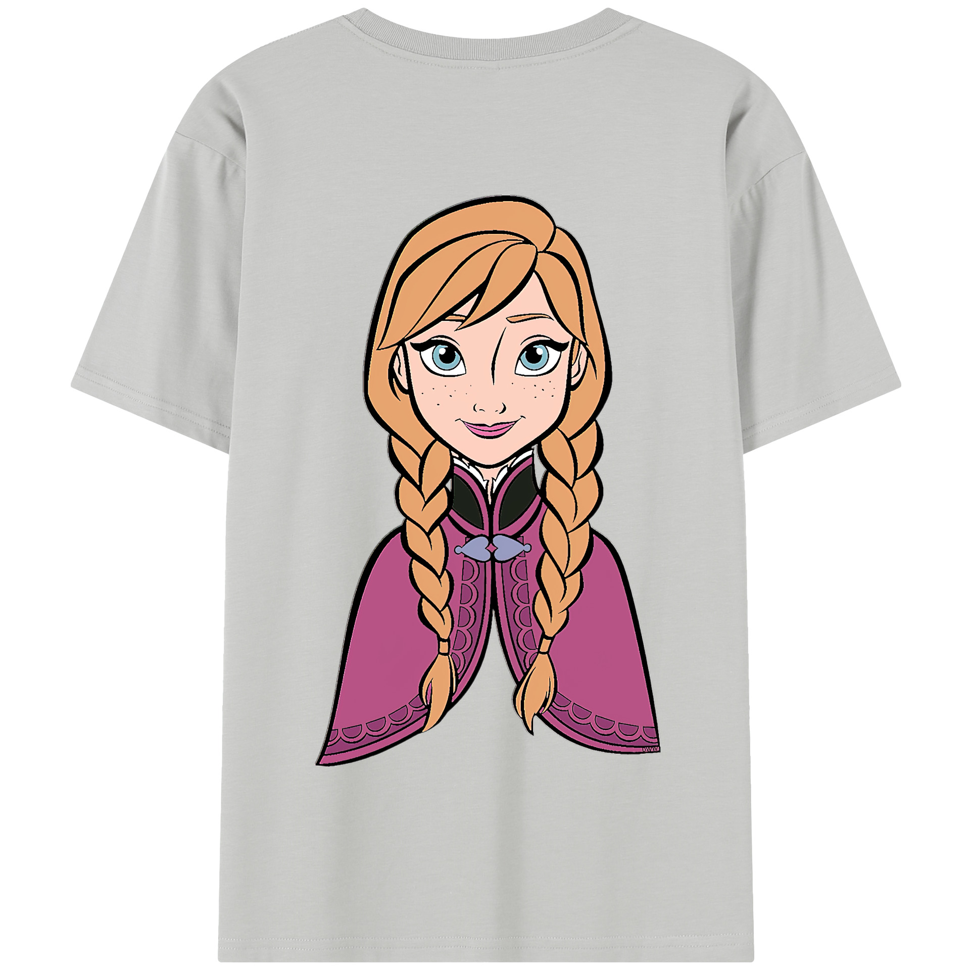 （画像用） アナと雪の女王 アンナ エルサ Frozen Anna Elsa 綿100％半袖Tシャツ（背面プリント）