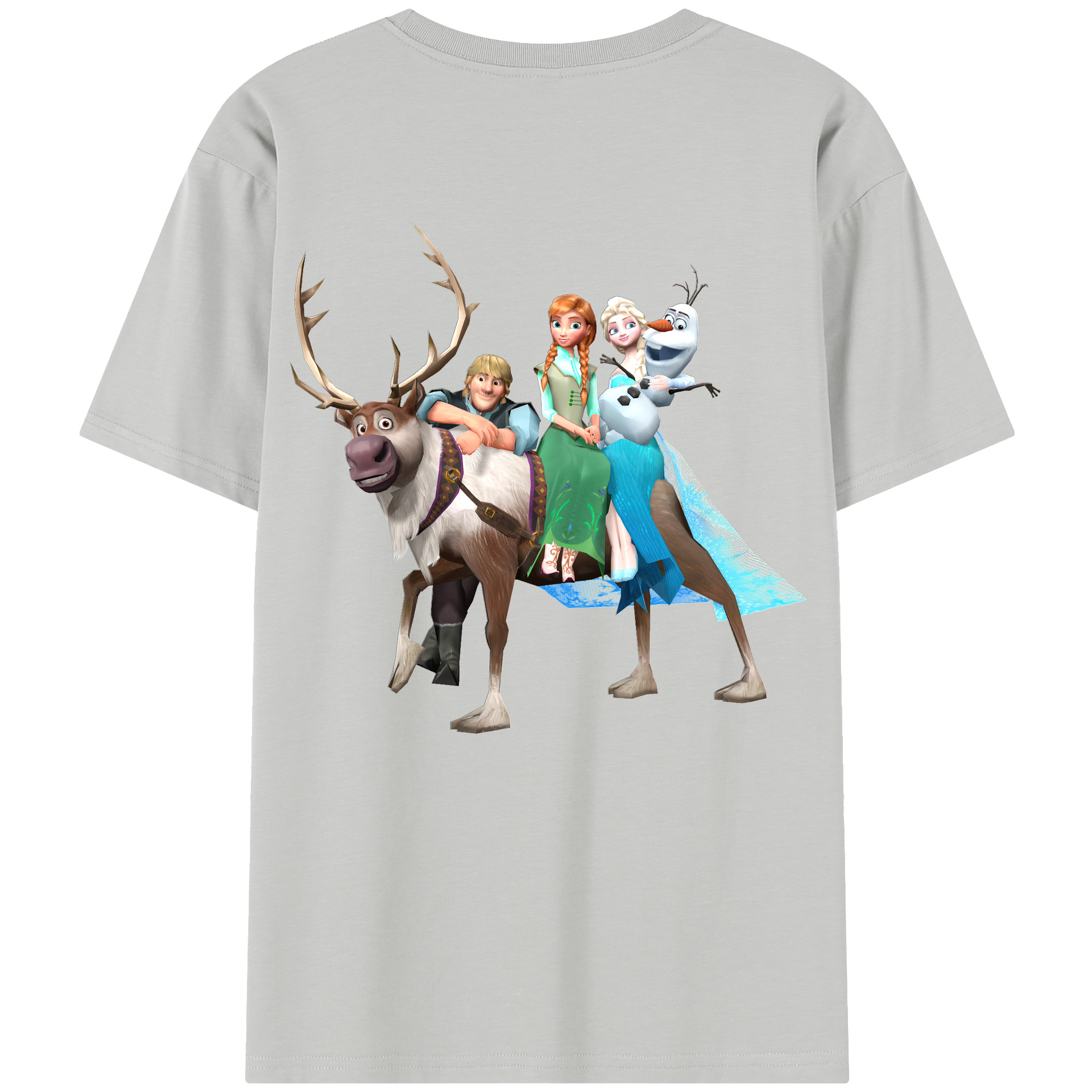 （画像用） アナと雪の女王 アンナ エルサ Frozen Anna Elsa 綿100％半袖Tシャツ（背面プリント）