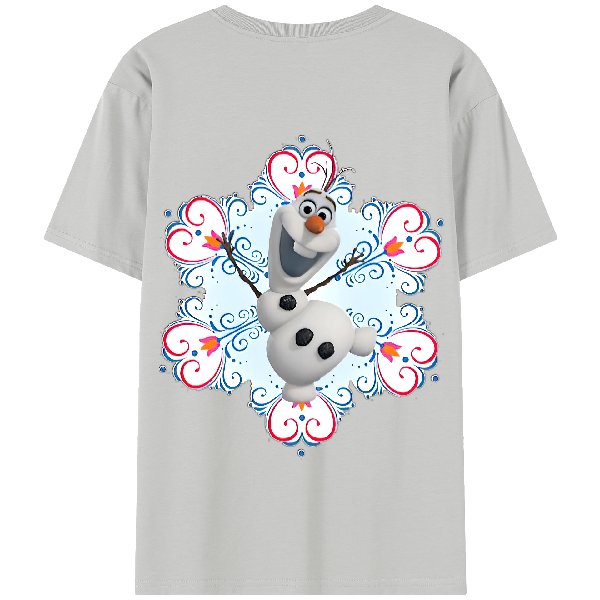 （画像用） アナと雪の女王 アンナ エルサ Frozen Anna Elsa 綿100％半袖Tシャツ（背面プリント）