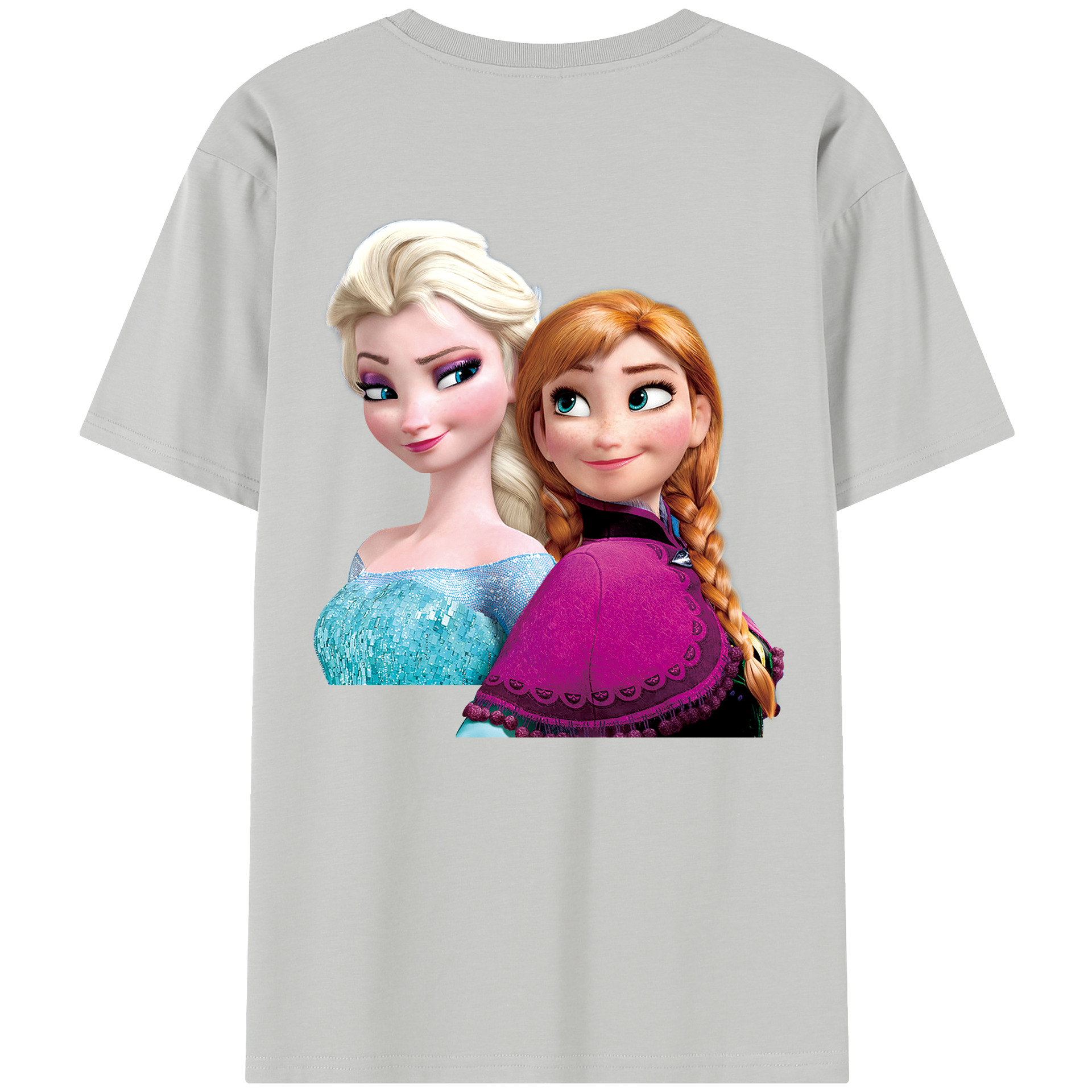 （画像用） アナと雪の女王 アンナ エルサ Frozen Anna Elsa 綿100％半袖Tシャツ（背面プリント）