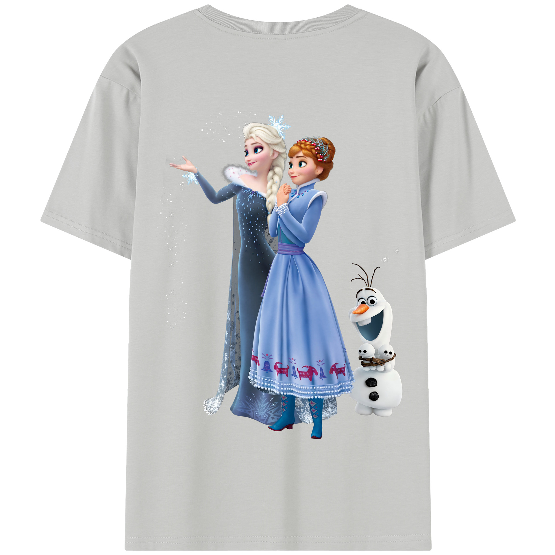 （画像用） アナと雪の女王 アンナ エルサ Frozen Anna Elsa 綿100％半袖Tシャツ（背面プリント）