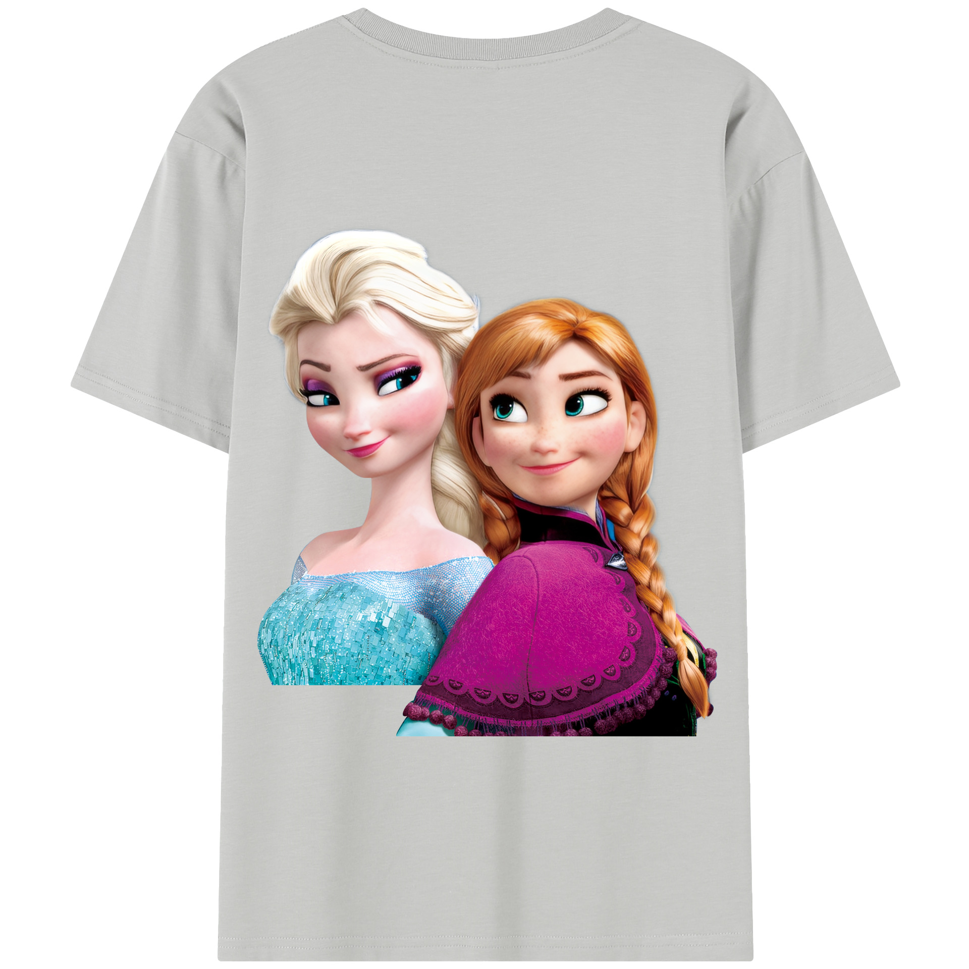 （画像用） アナと雪の女王 アンナ エルサ Frozen Anna Elsa 綿100％半袖Tシャツ（背面プリント）