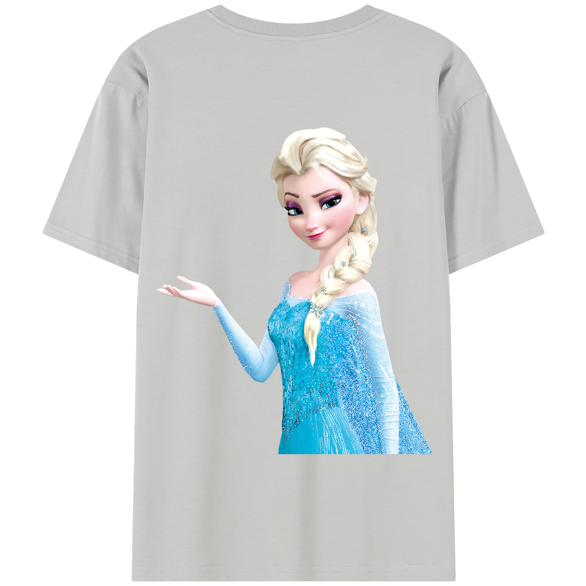（画像用） アナと雪の女王 アンナ エルサ Frozen Anna Elsa 綿100％半袖Tシャツ（背面プリント）