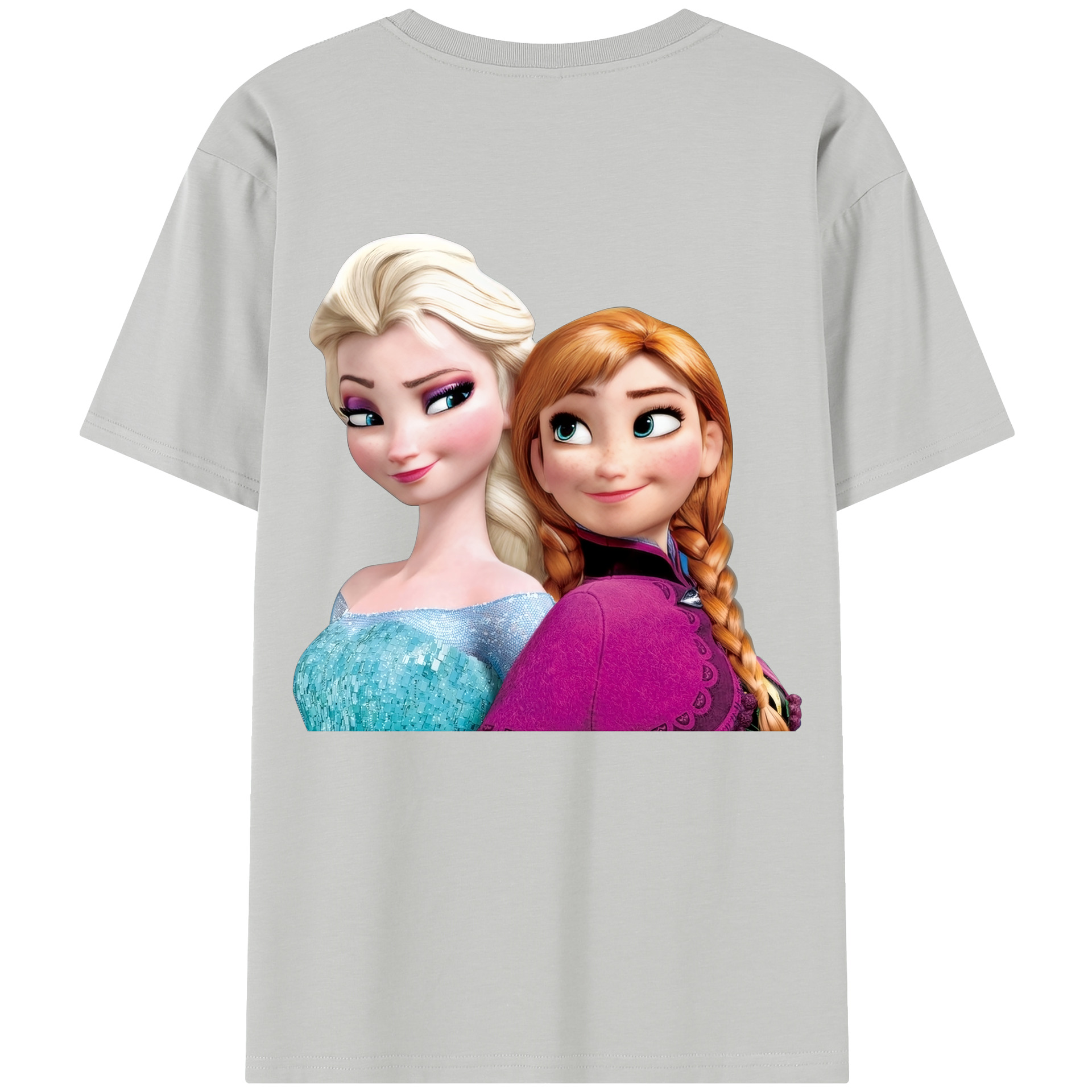 （画像用） アナと雪の女王 アンナ エルサ Frozen Anna Elsa 綿100％半袖Tシャツ（背面プリント）