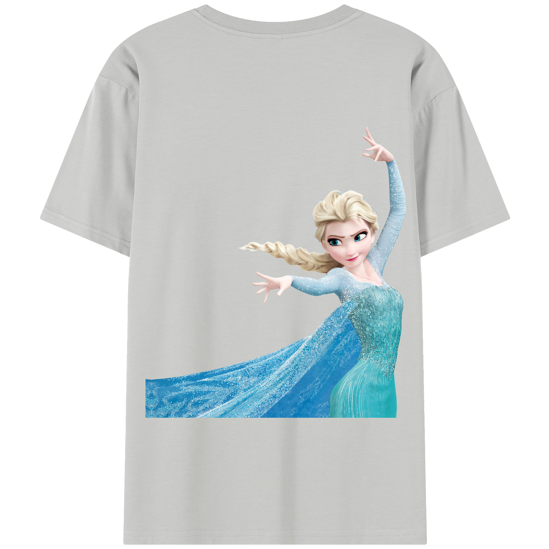 （画像用） アナと雪の女王 アンナ エルサ Frozen Anna Elsa 綿100％半袖Tシャツ（背面プリント）