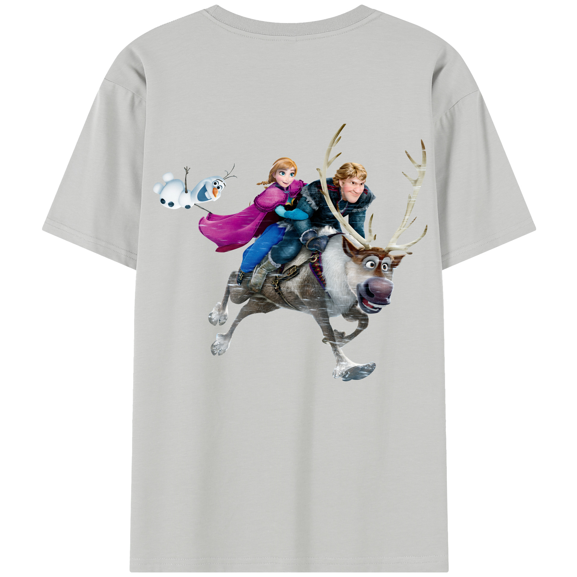 （画像用） アナと雪の女王 アンナ エルサ Frozen Anna Elsa 綿100％半袖Tシャツ（背面プリント）