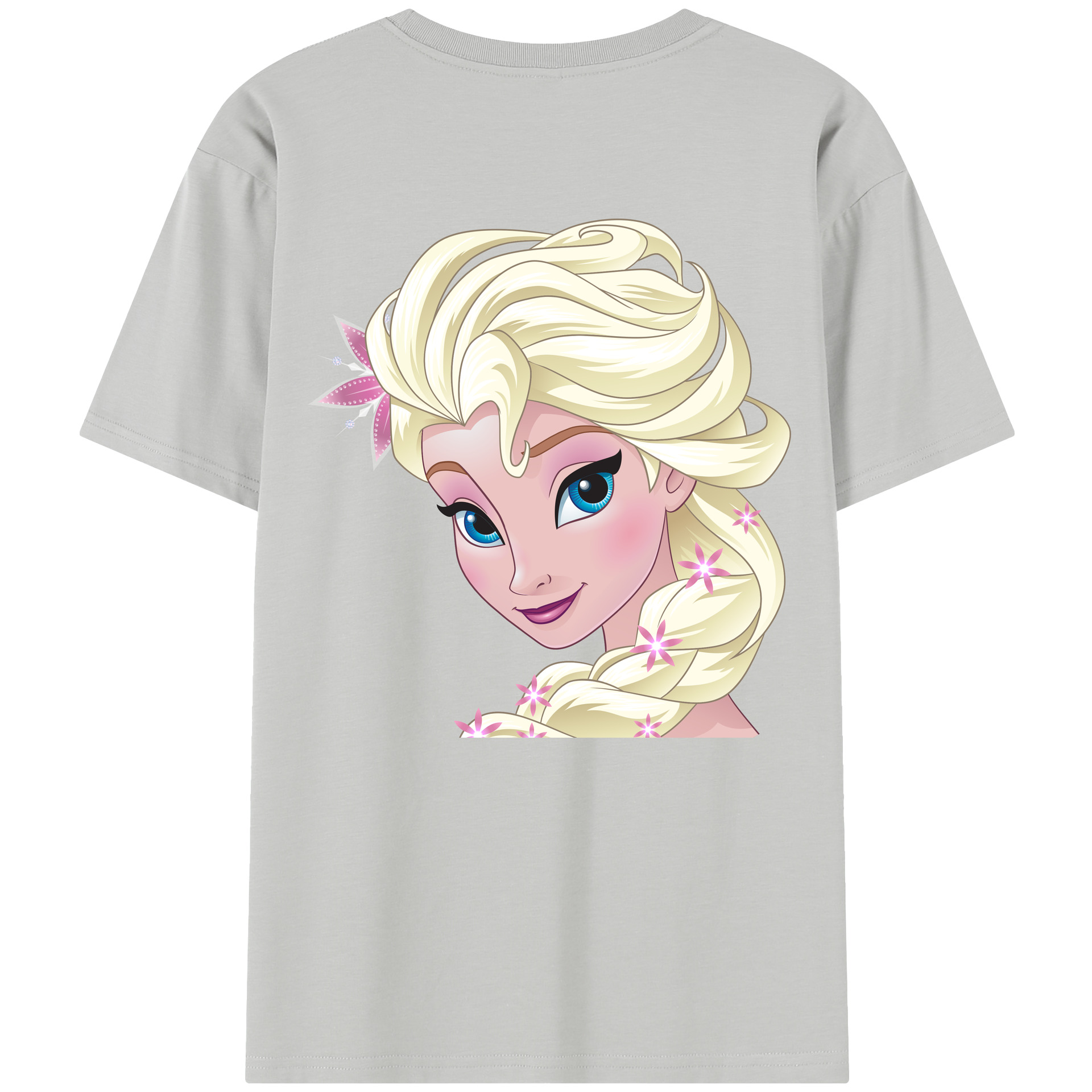 （画像用） アナと雪の女王 アンナ エルサ Frozen Anna Elsa 綿100％半袖Tシャツ（背面プリント）