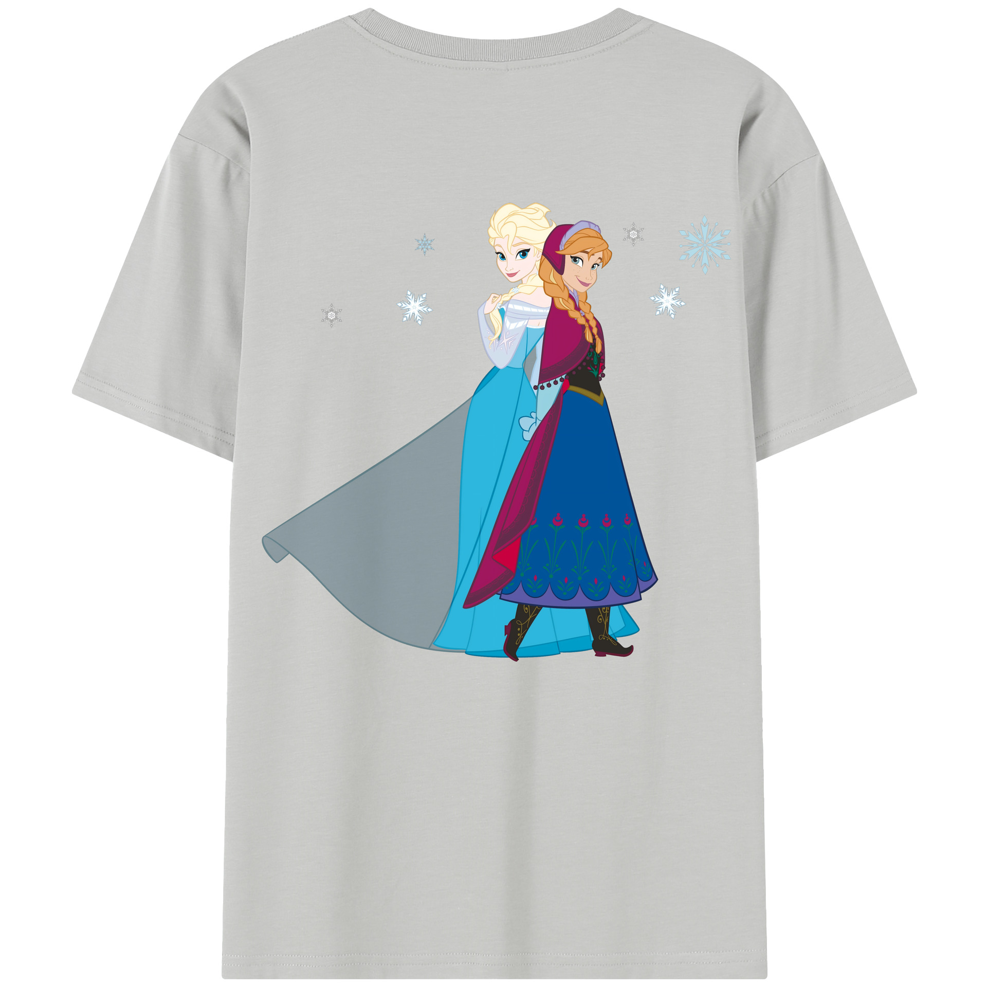 （画像用） アナと雪の女王 アンナ エルサ Frozen Anna Elsa 綿100％半袖Tシャツ（背面プリント）