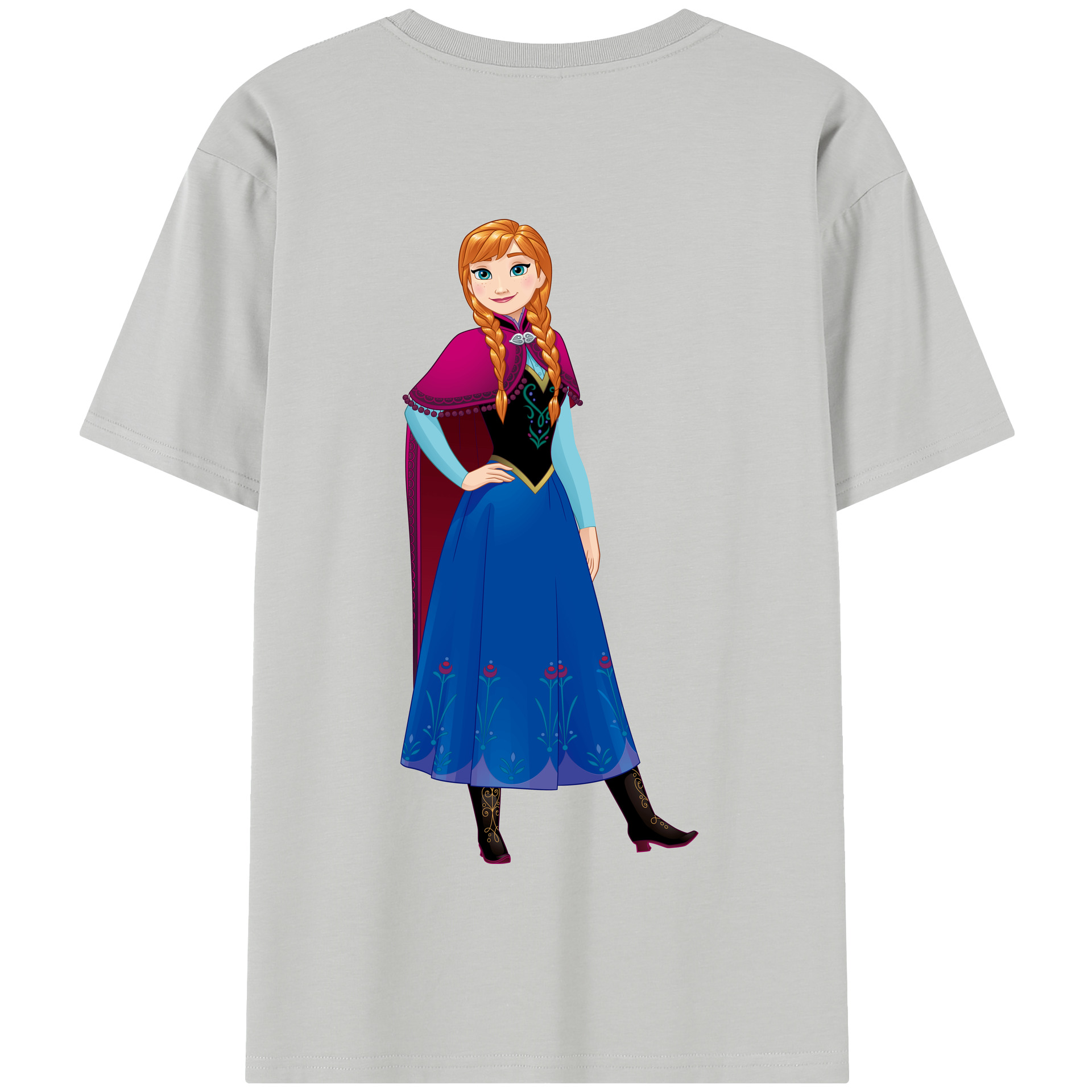 （画像用） アナと雪の女王 アンナ エルサ Frozen Anna Elsa 綿100％半袖Tシャツ（背面プリント）