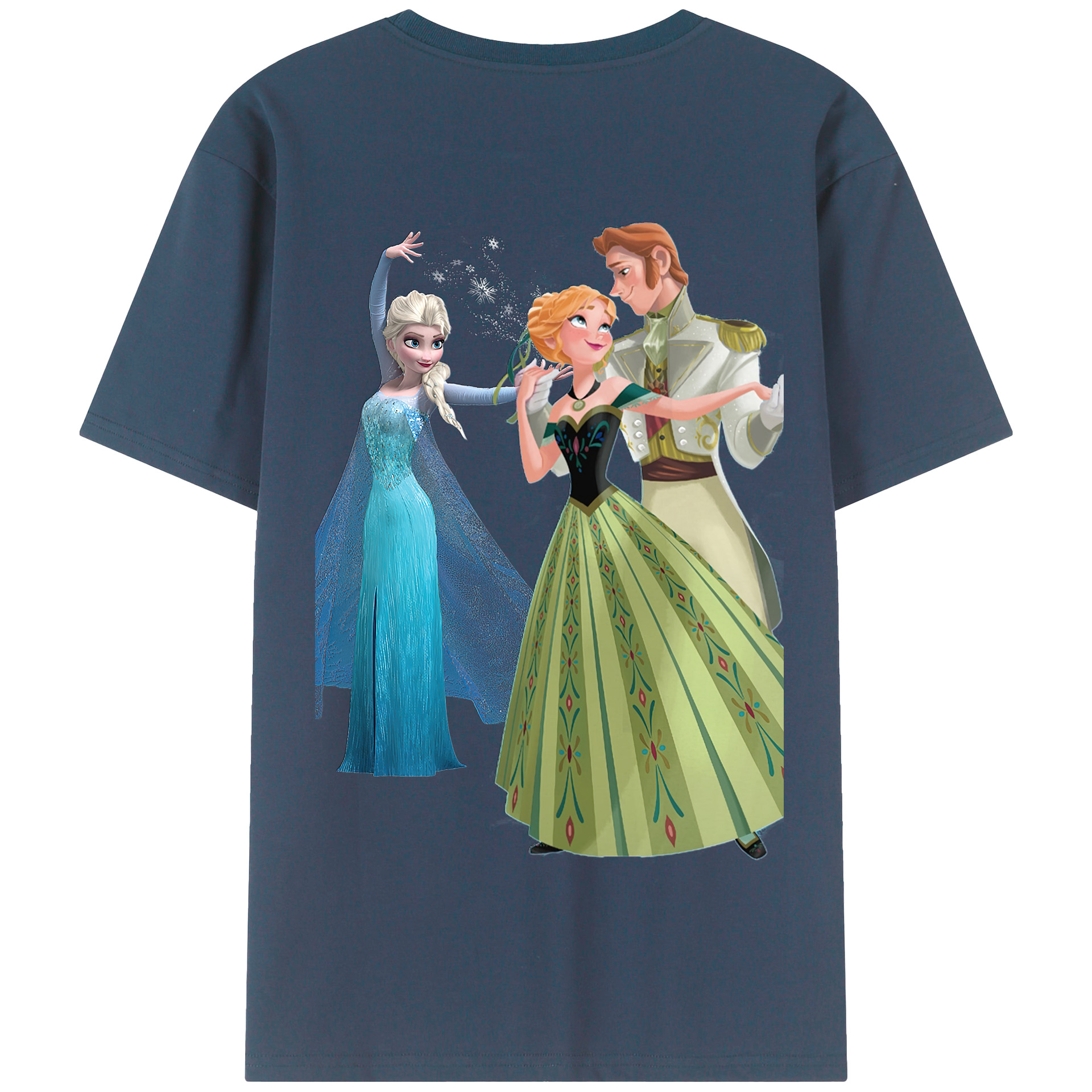 （画像用） アナと雪の女王 アンナ エルサ Frozen Anna Elsa 綿100％半袖Tシャツ（背面プリント）