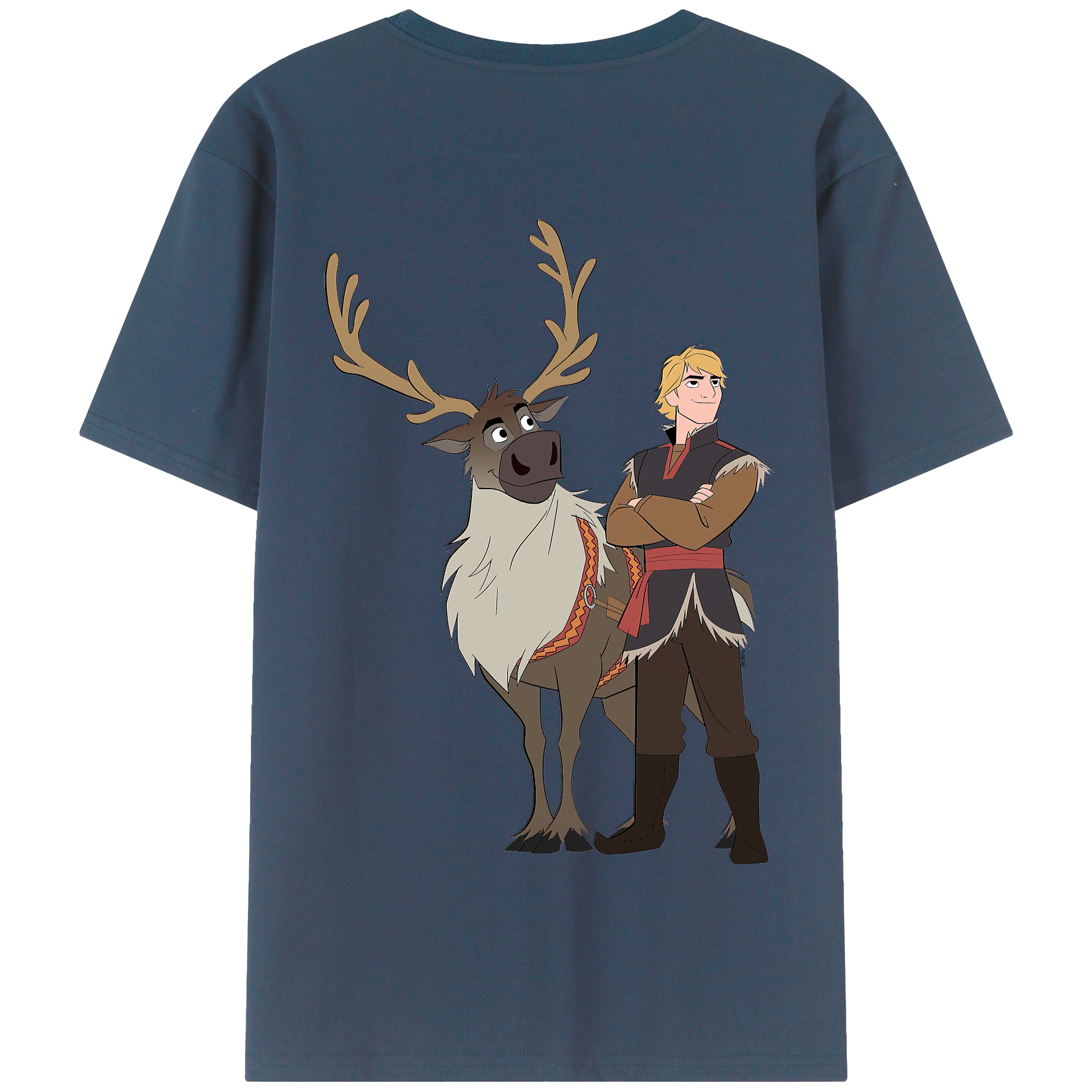 （画像用） アナと雪の女王 アンナ エルサ Frozen Anna Elsa 綿100％半袖Tシャツ（背面プリント）