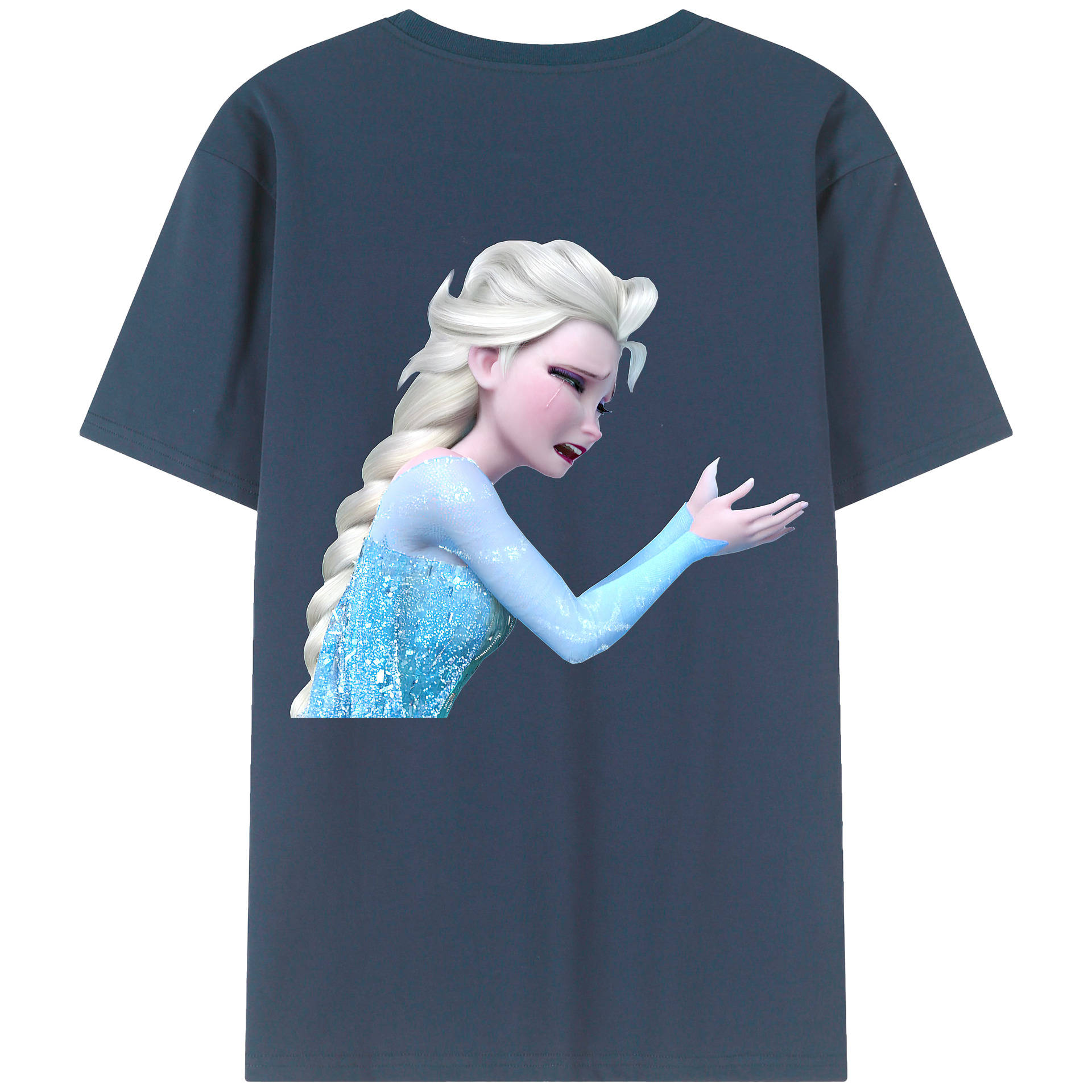 （画像用） アナと雪の女王 アンナ エルサ Frozen Anna Elsa 綿100％半袖Tシャツ（背面プリント）