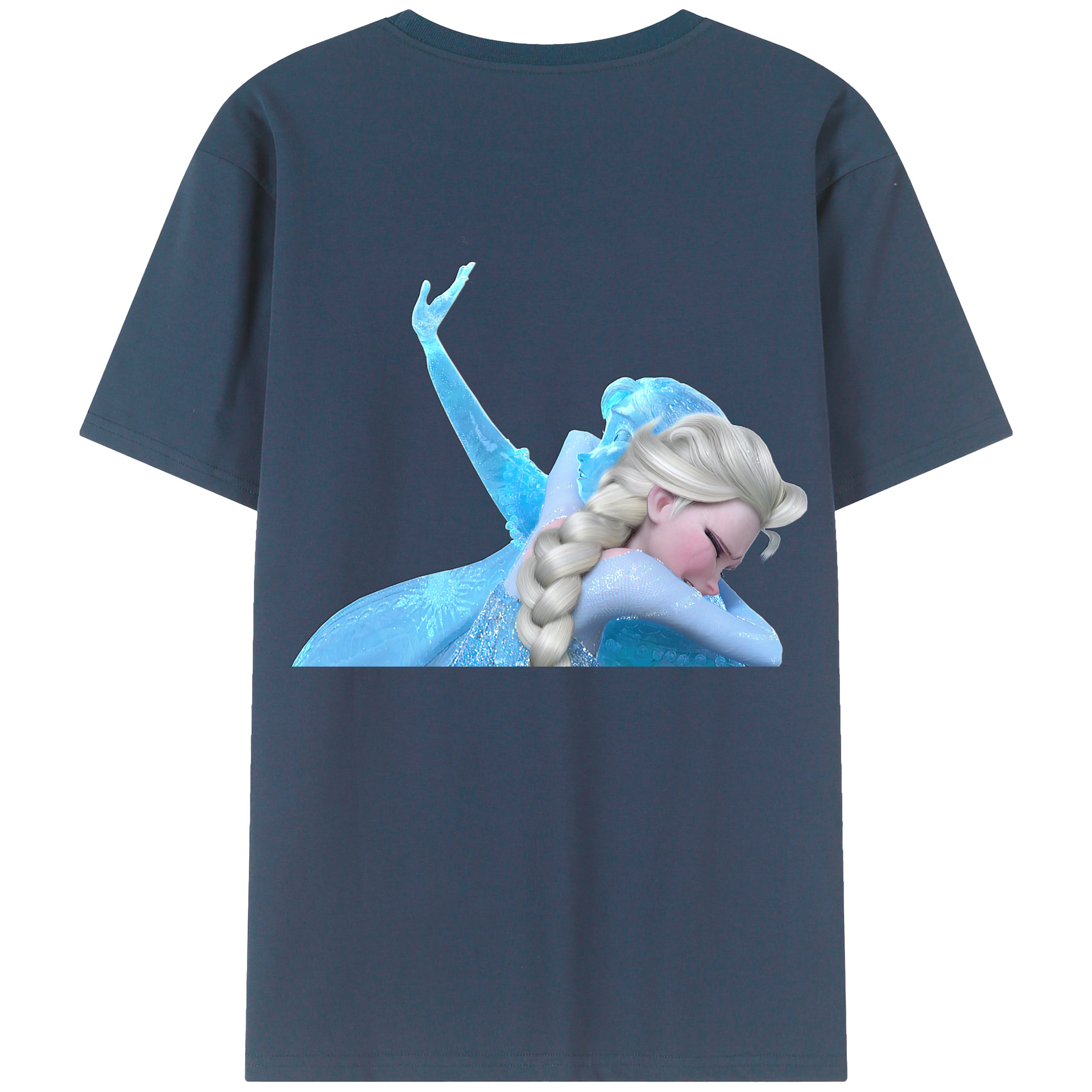 （画像用） アナと雪の女王 アンナ エルサ Frozen Anna Elsa 綿100％半袖Tシャツ（背面プリント）