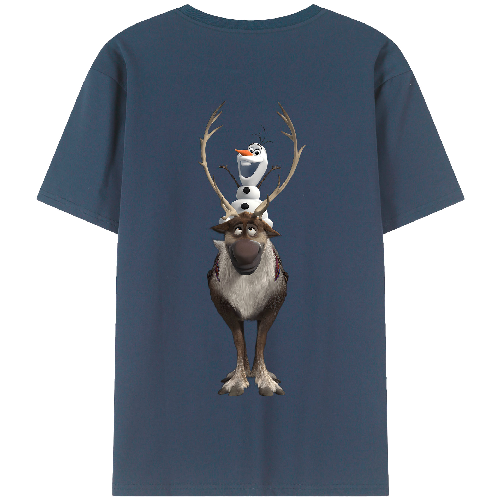（画像用） アナと雪の女王 アンナ エルサ Frozen Anna Elsa 綿100％半袖Tシャツ（背面プリント）