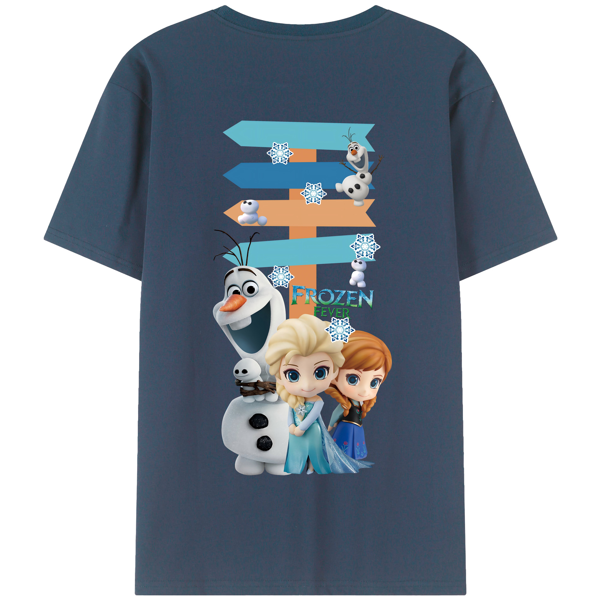 （画像用） アナと雪の女王 アンナ エルサ Frozen Anna Elsa 綿100％半袖Tシャツ（背面プリント）