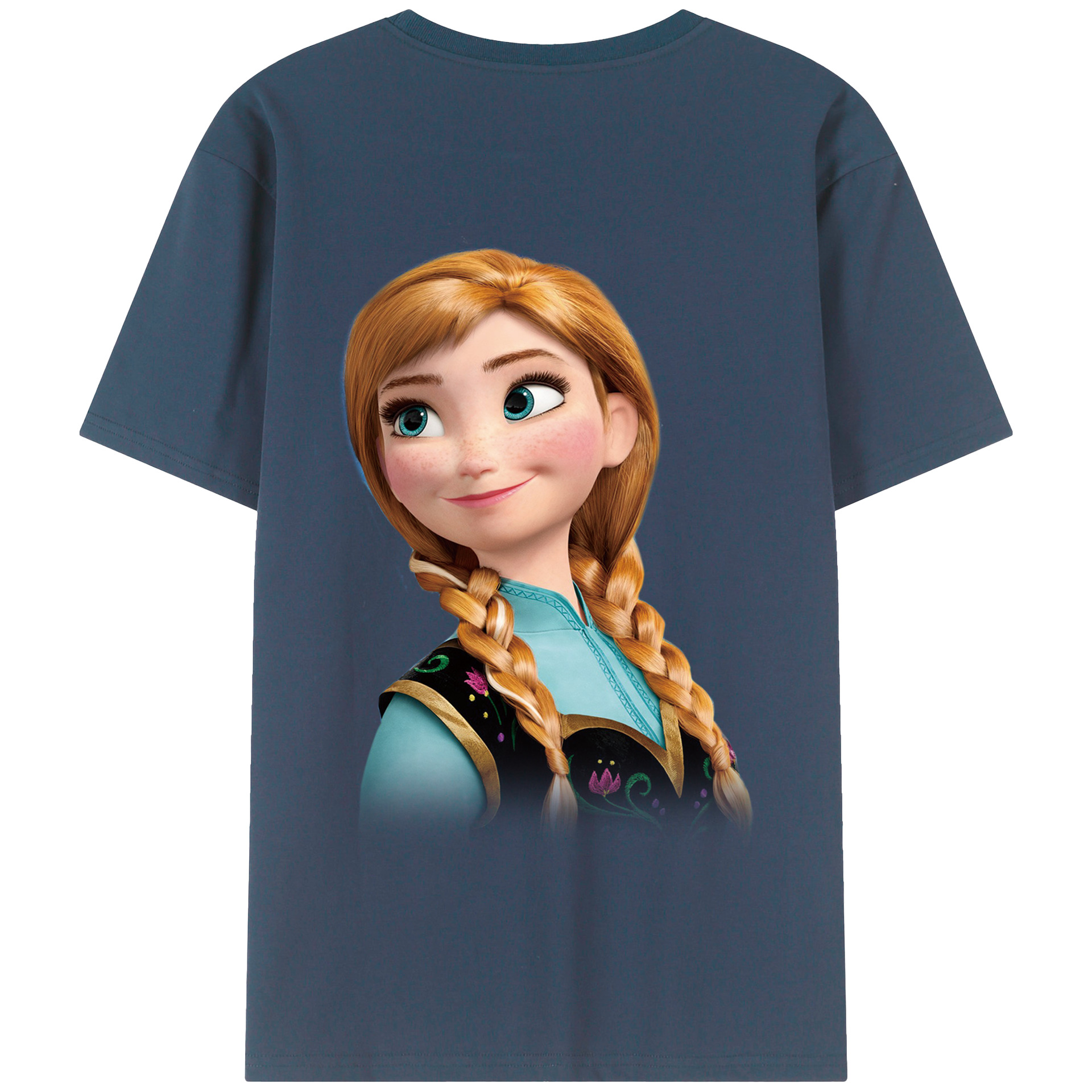 （画像用） アナと雪の女王 アンナ エルサ Frozen Anna Elsa 綿100％半袖Tシャツ（背面プリント）