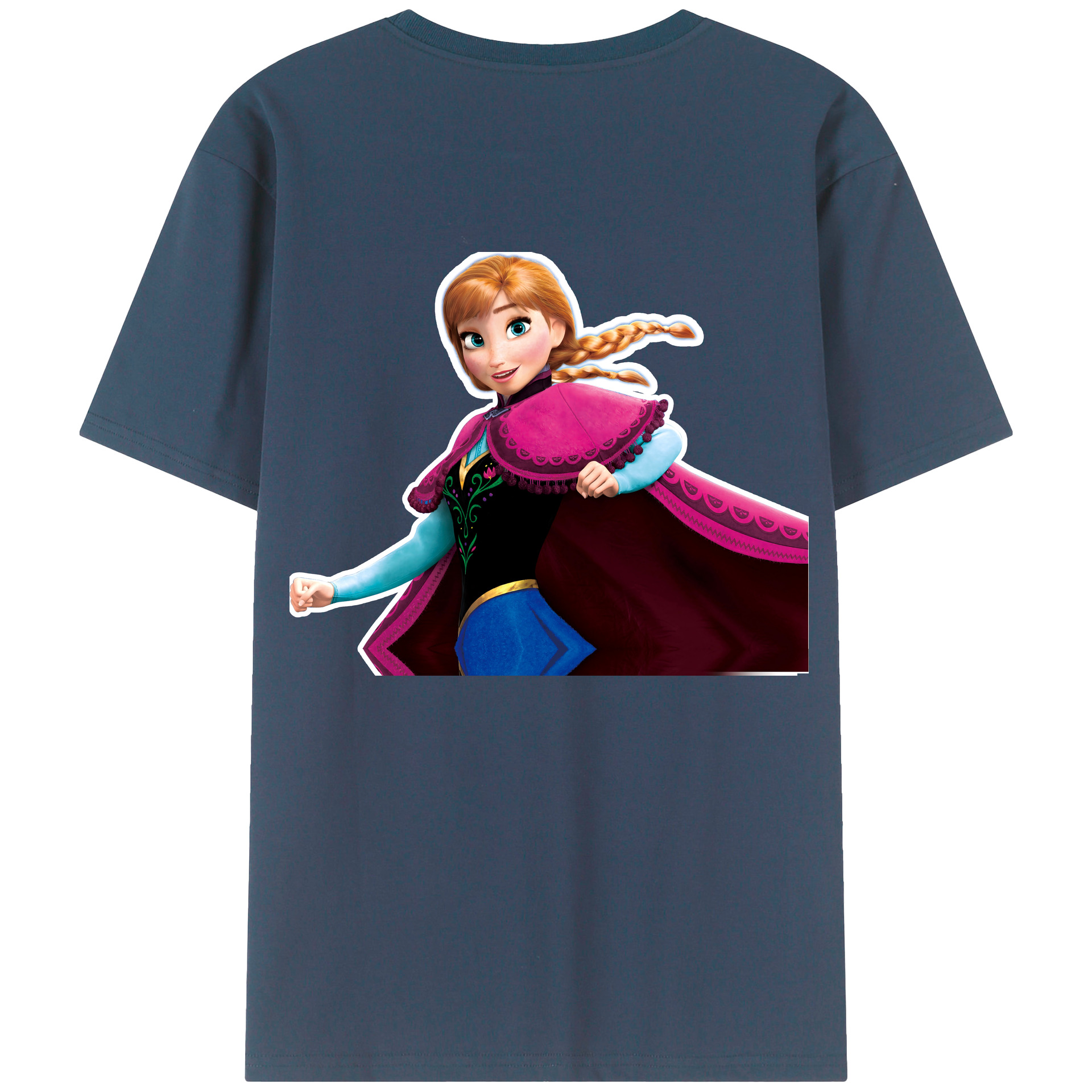 （画像用） アナと雪の女王 アンナ エルサ Frozen Anna Elsa 綿100％半袖Tシャツ（背面プリント）