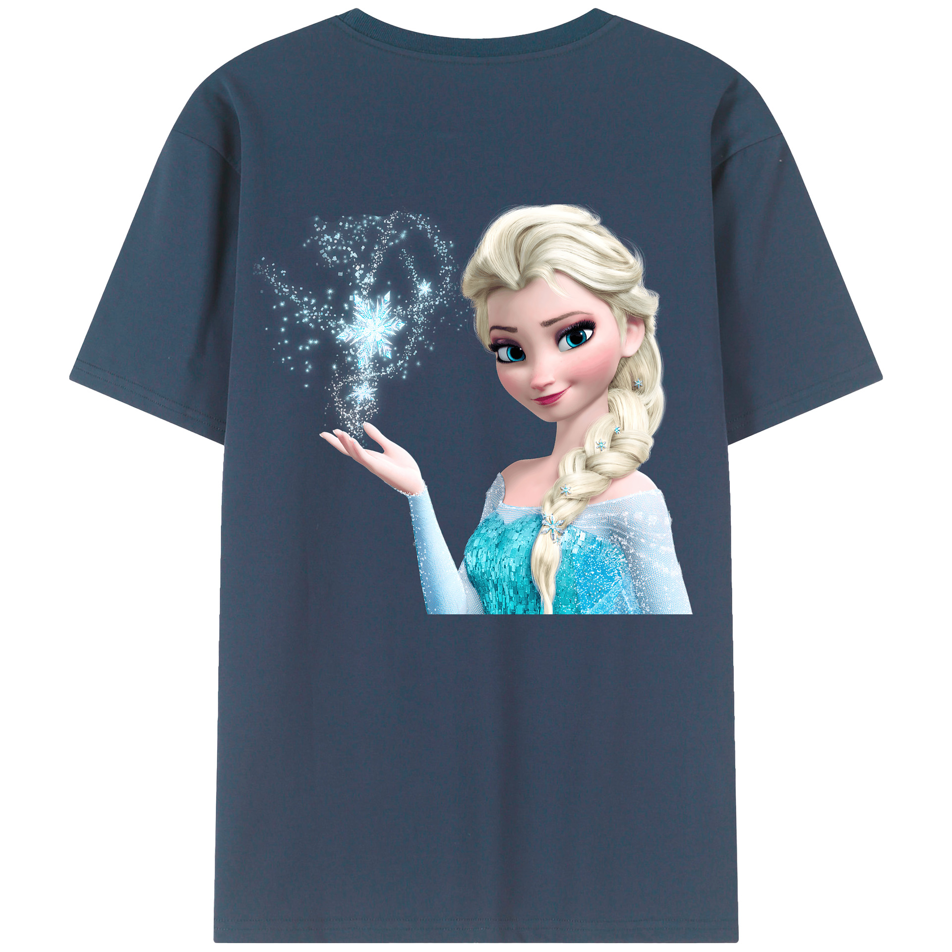 （画像用） アナと雪の女王 アンナ エルサ Frozen Anna Elsa 綿100％半袖Tシャツ（背面プリント）