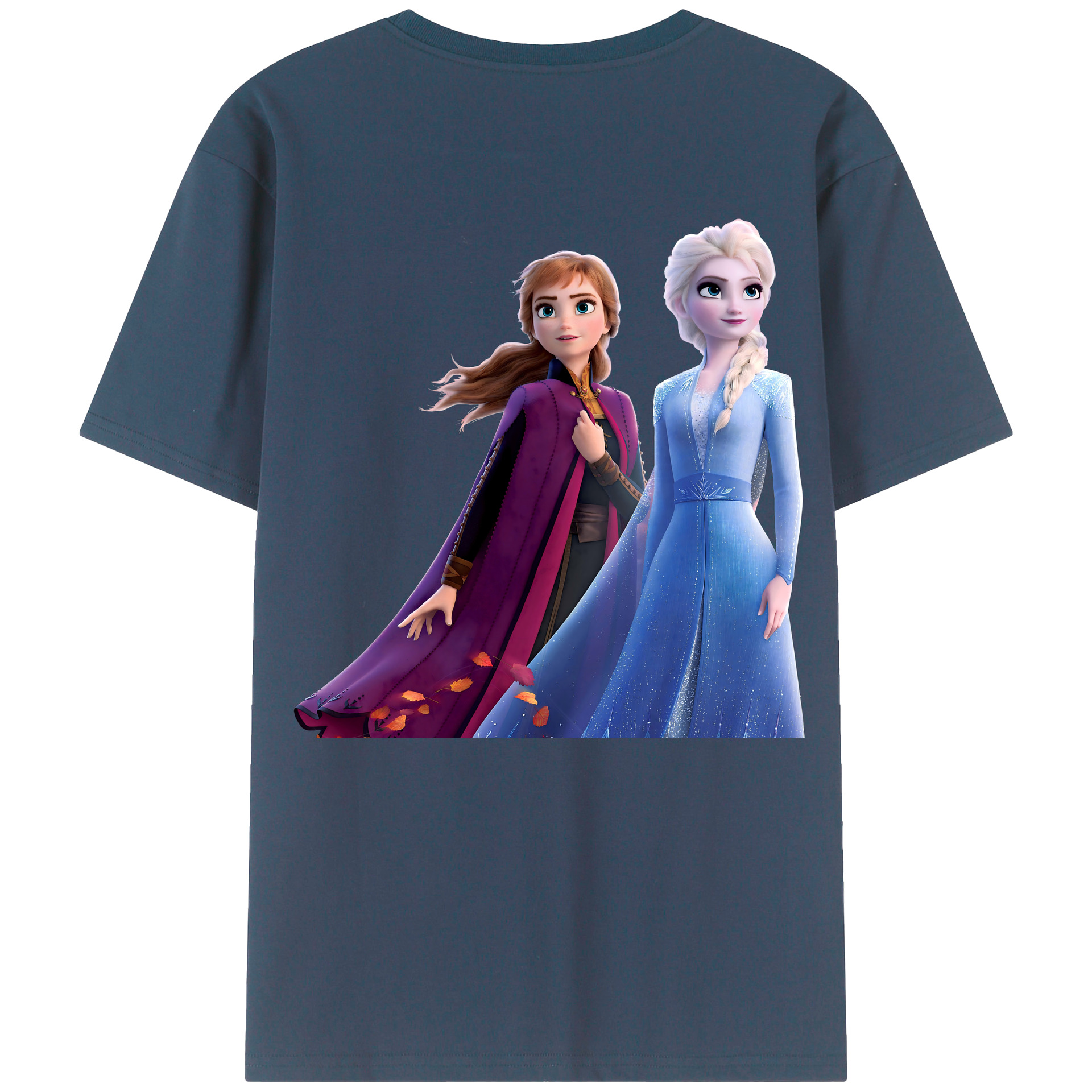 （画像用） アナと雪の女王 アンナ エルサ Frozen Anna Elsa 綿100％半袖Tシャツ（背面プリント）