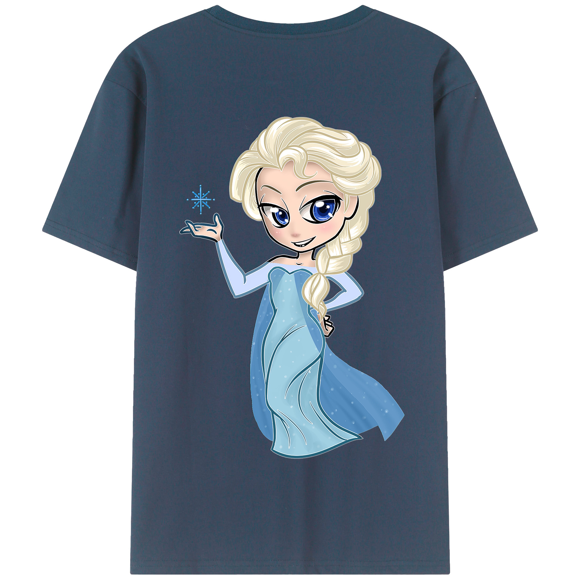（画像用） アナと雪の女王 アンナ エルサ Frozen Anna Elsa 綿100％半袖Tシャツ（背面プリント）