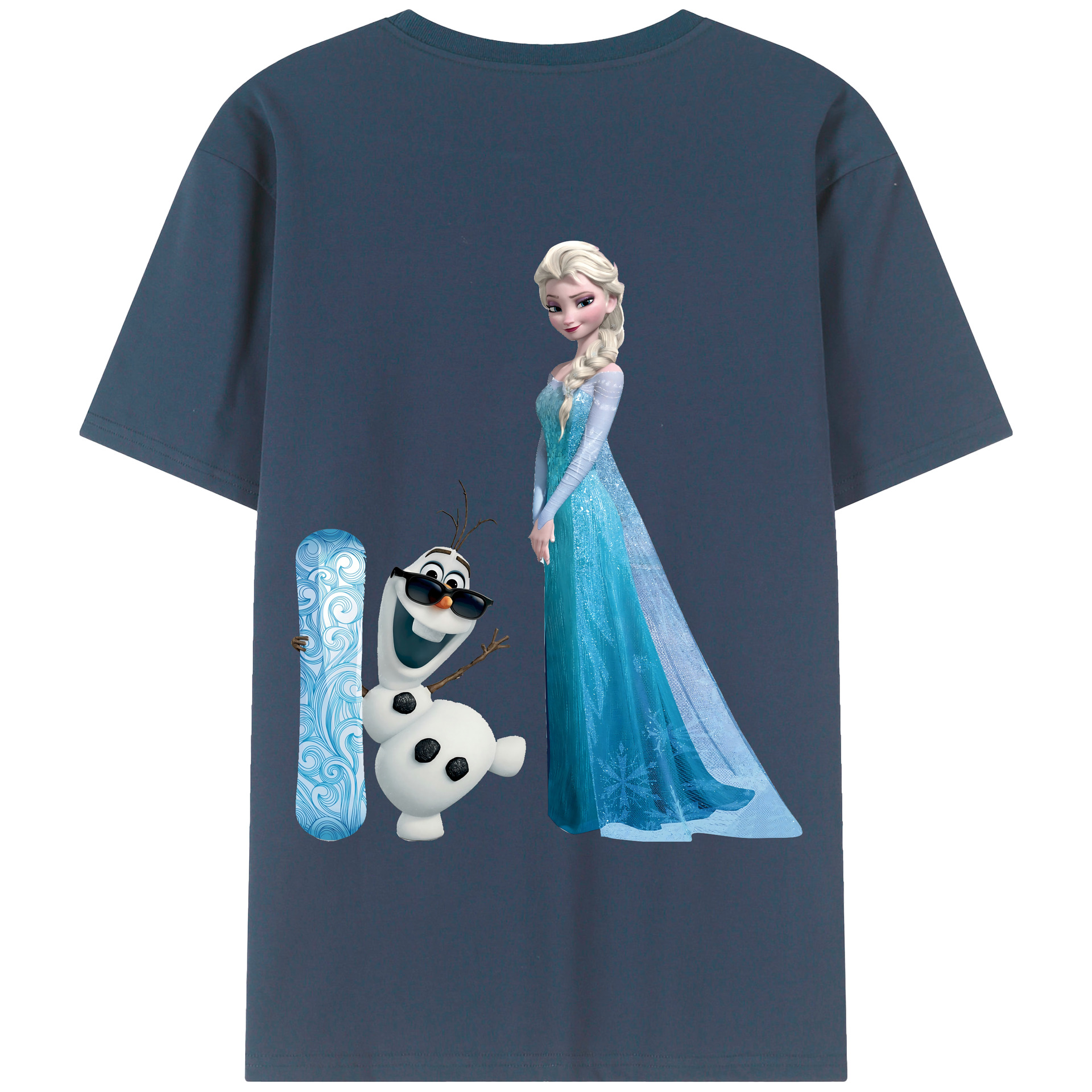 （画像用） アナと雪の女王 アンナ エルサ Frozen Anna Elsa 綿100％半袖Tシャツ（背面プリント）