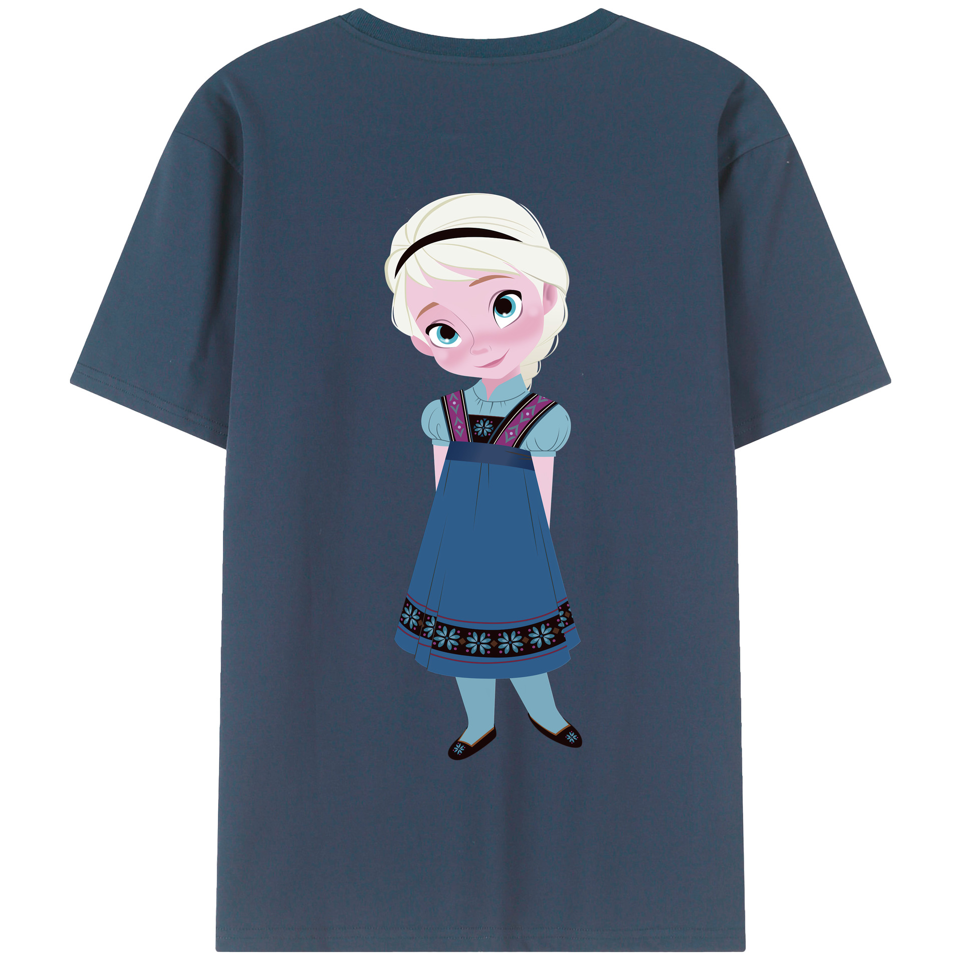 （画像用） アナと雪の女王 アンナ エルサ Frozen Anna Elsa 綿100％半袖Tシャツ（背面プリント）