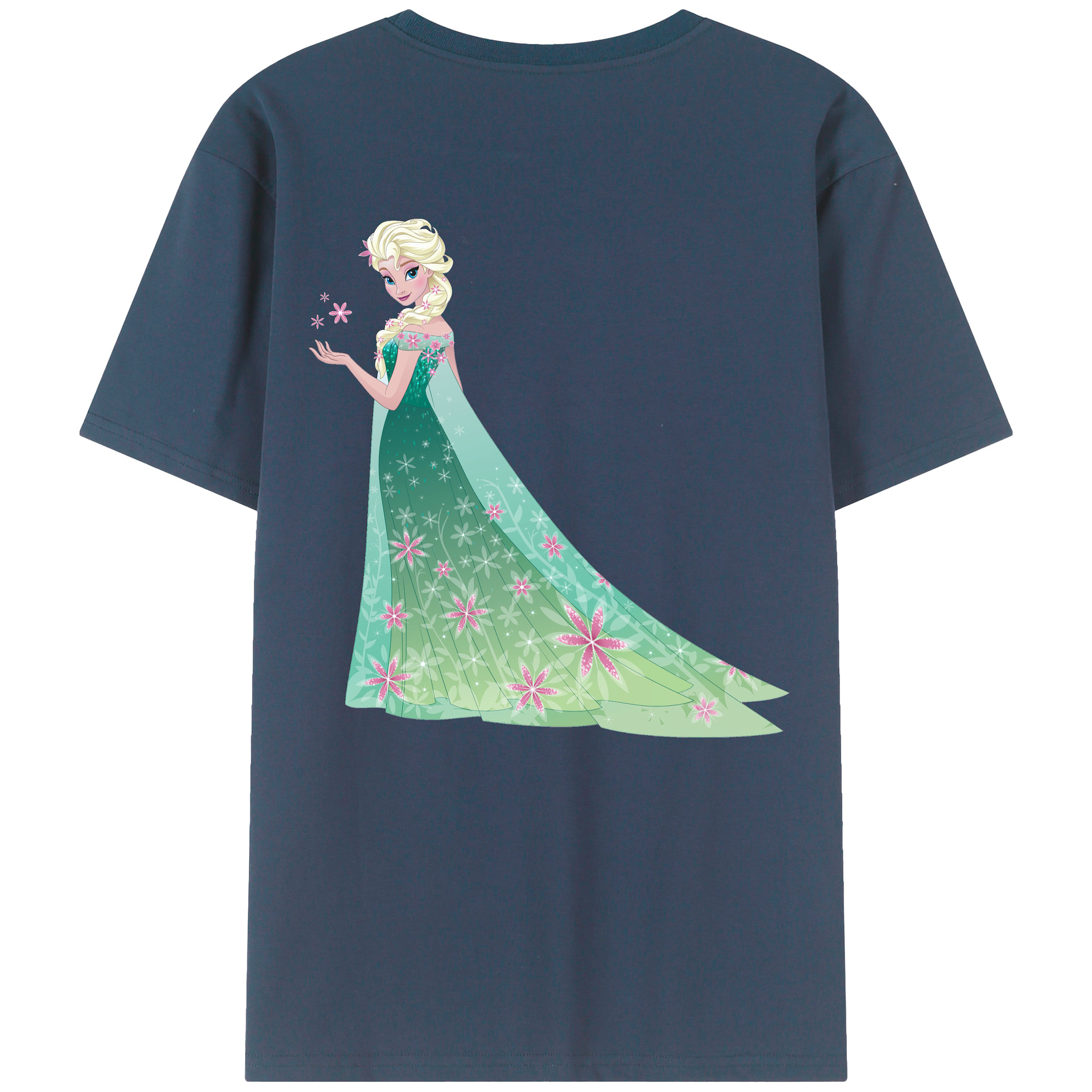 （画像用） アナと雪の女王 アンナ エルサ Frozen Anna Elsa 綿100％半袖Tシャツ（背面プリント）
