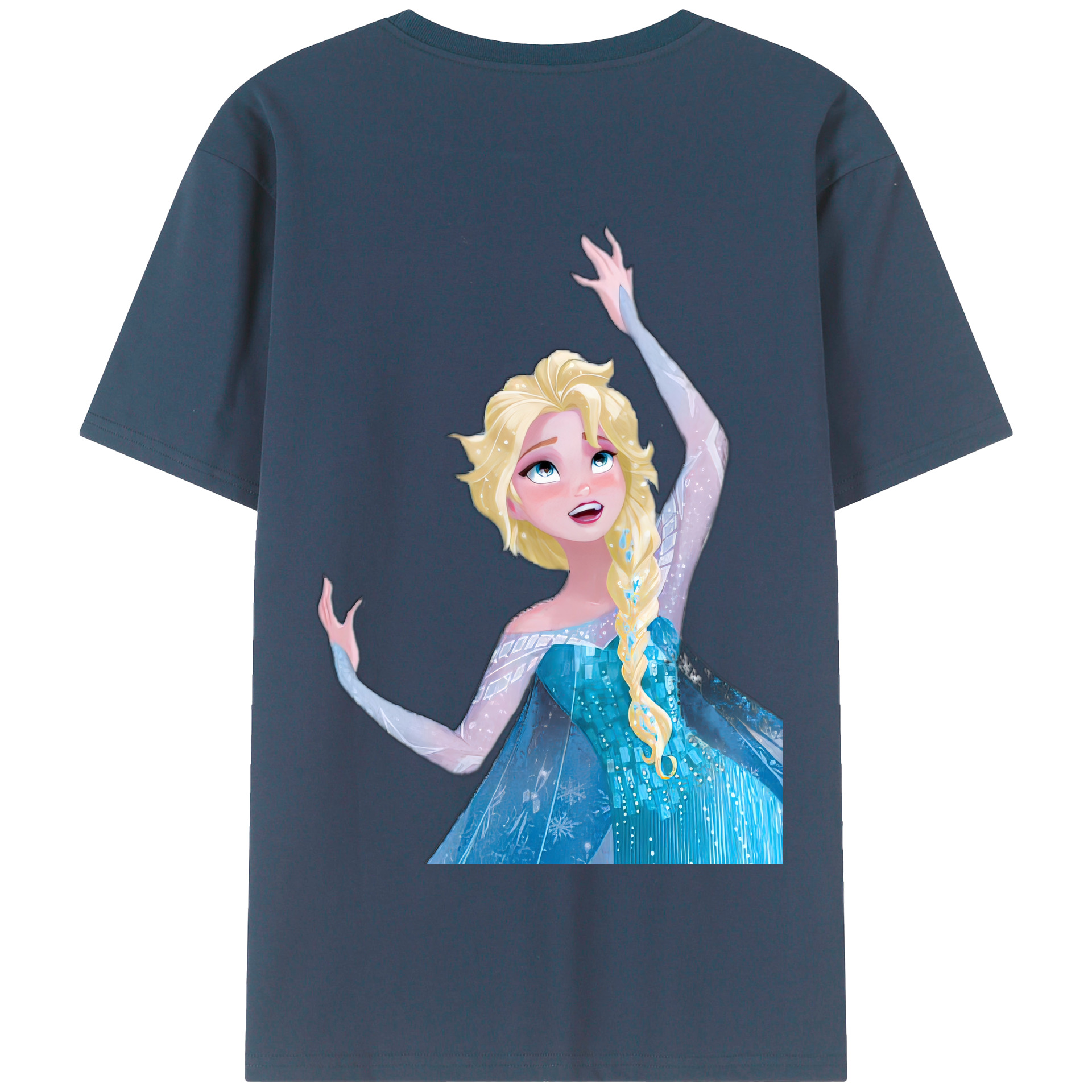 （画像用） アナと雪の女王 アンナ エルサ Frozen Anna Elsa 綿100％半袖Tシャツ（背面プリント）