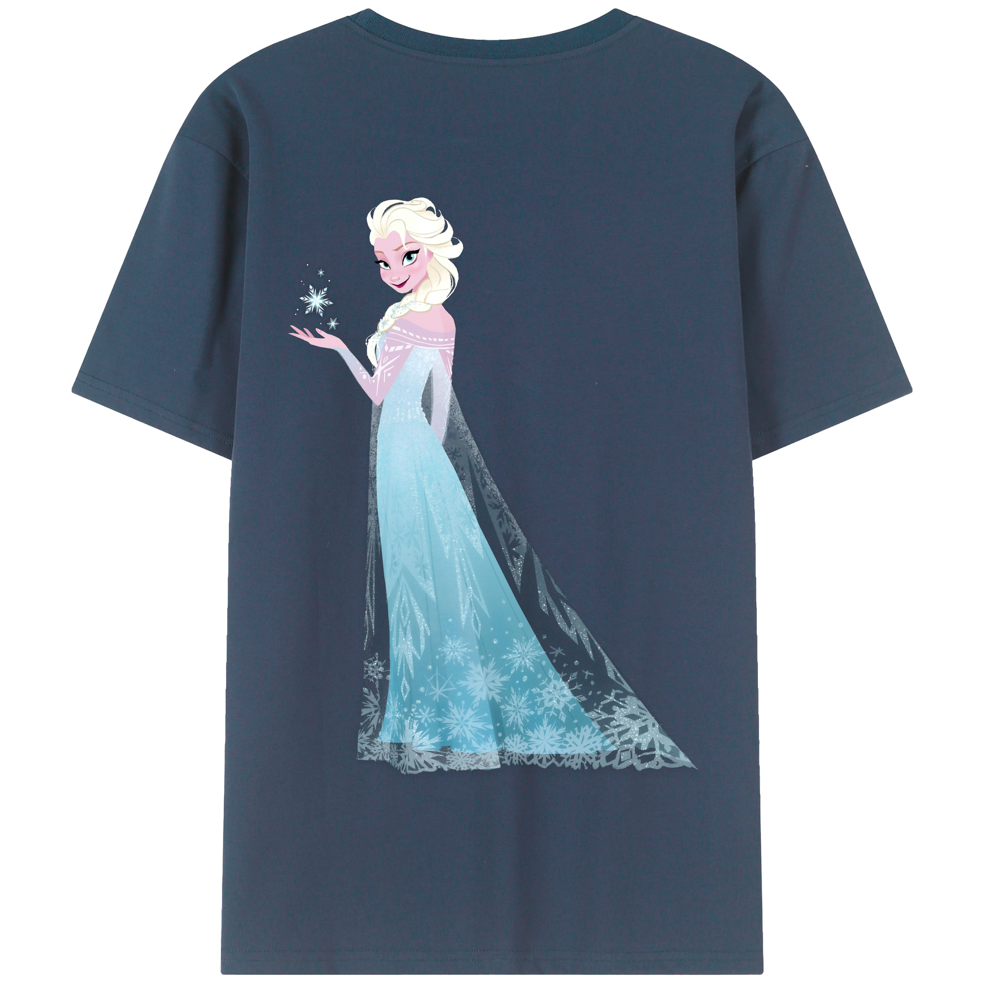 （画像用） アナと雪の女王 アンナ エルサ Frozen Anna Elsa 綿100％半袖Tシャツ（背面プリント）