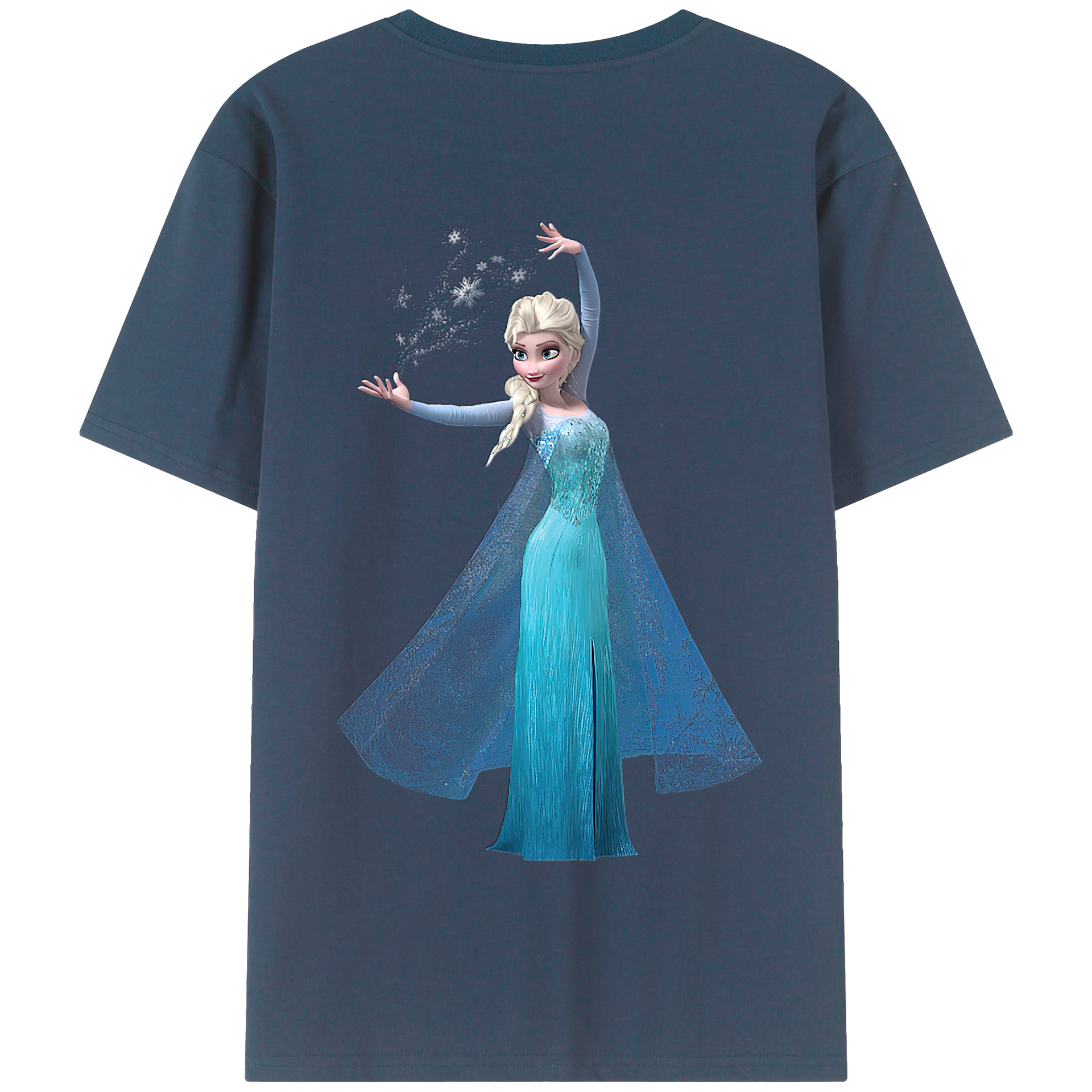 （画像用） アナと雪の女王 アンナ エルサ Frozen Anna Elsa 綿100％半袖Tシャツ（背面プリント）