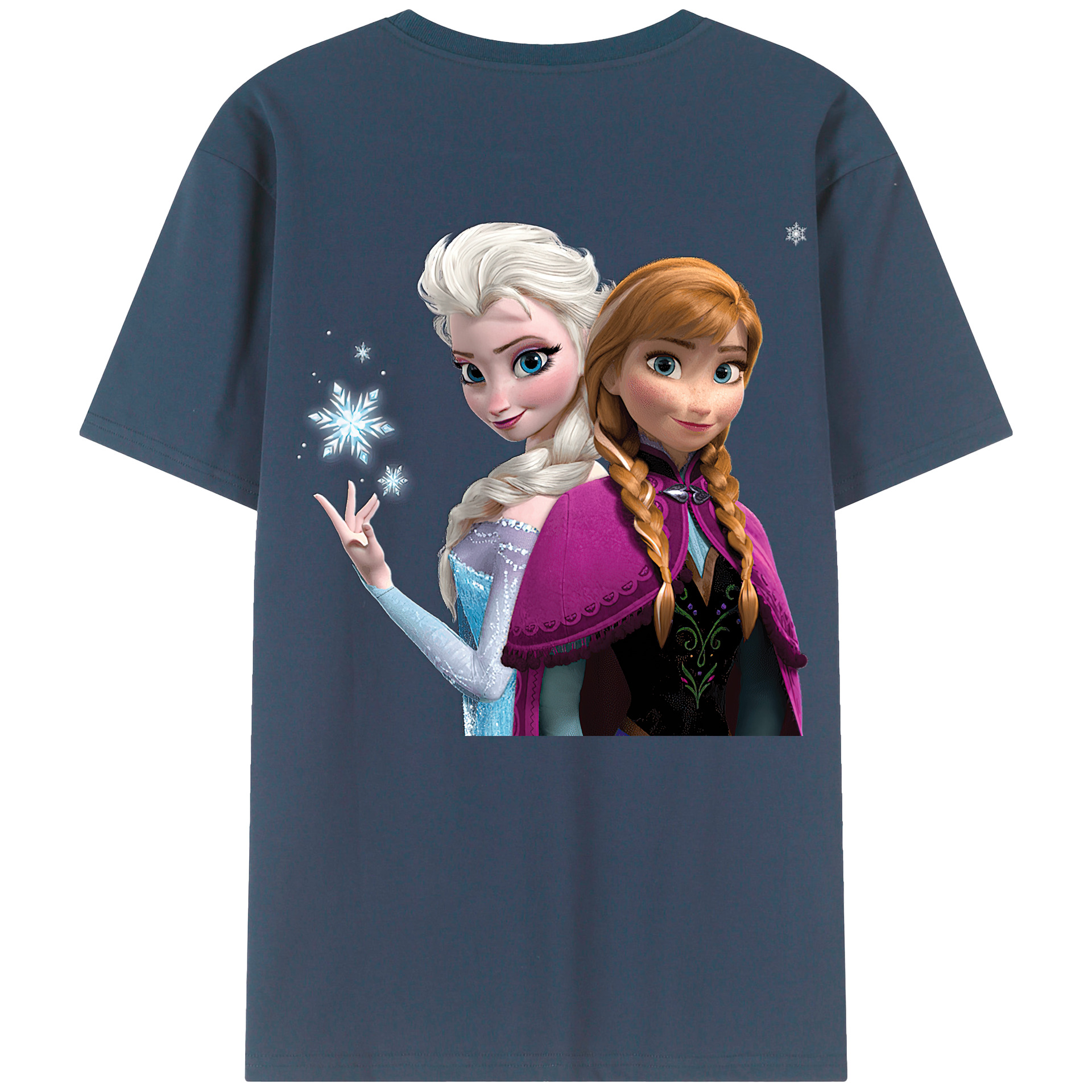 （画像用） アナと雪の女王 アンナ エルサ Frozen Anna Elsa 綿100％半袖Tシャツ（背面プリント）