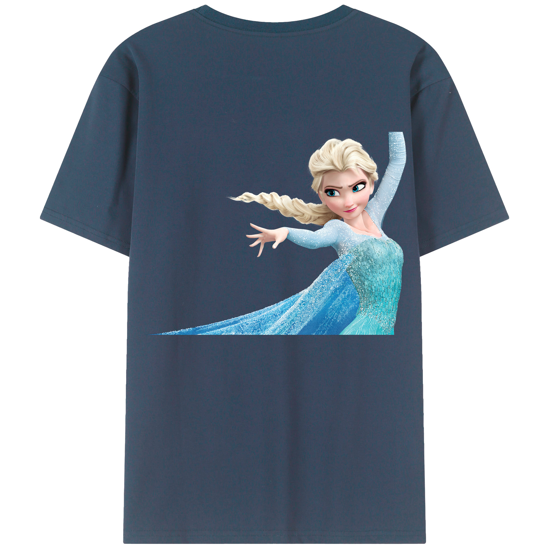 （画像用） アナと雪の女王 アンナ エルサ Frozen Anna Elsa 綿100％半袖Tシャツ（背面プリント）