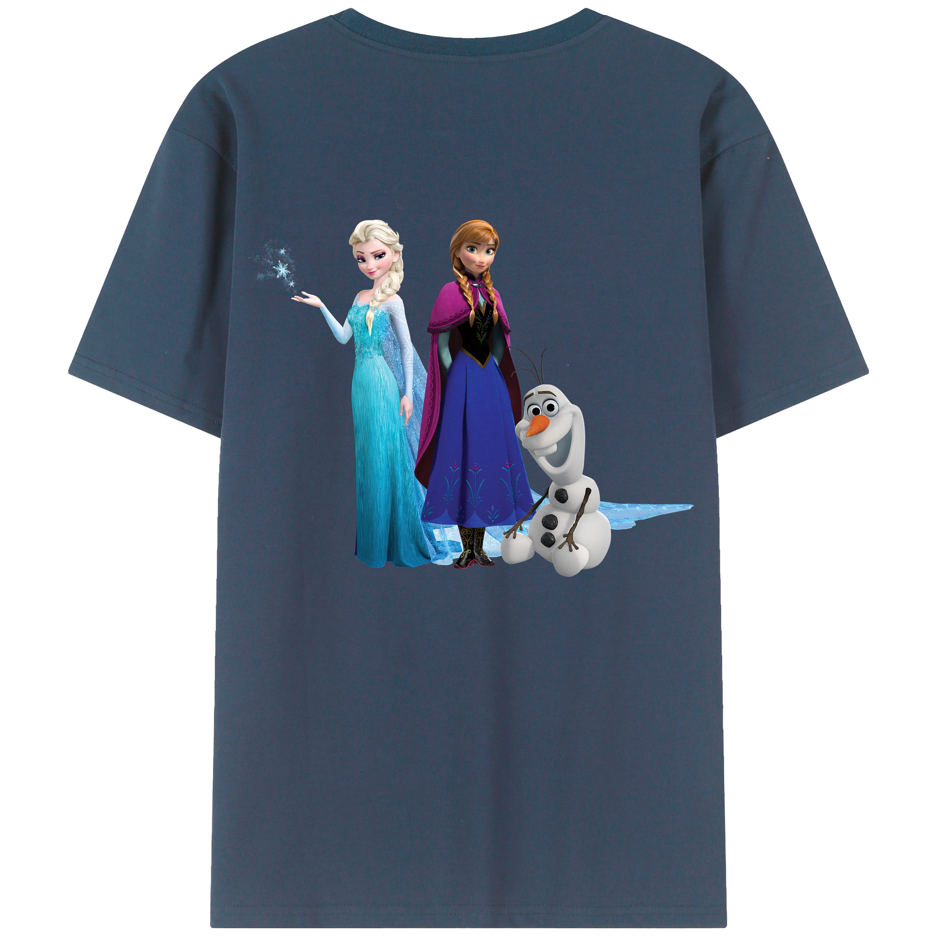 （画像用） アナと雪の女王 アンナ エルサ Frozen Anna Elsa 綿100％半袖Tシャツ（背面プリント）