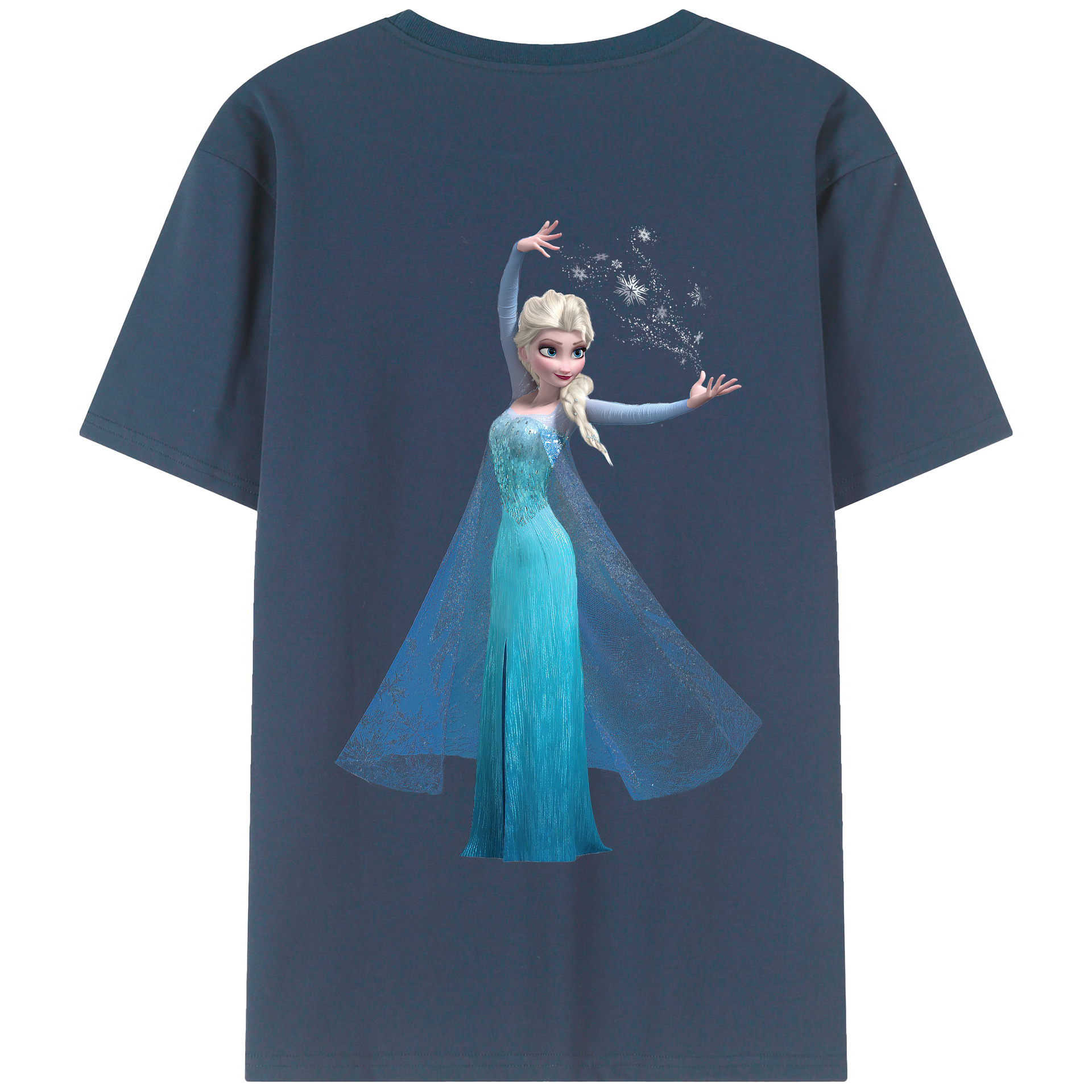 （画像用） アナと雪の女王 アンナ エルサ Frozen Anna Elsa 綿100％半袖Tシャツ（背面プリント）