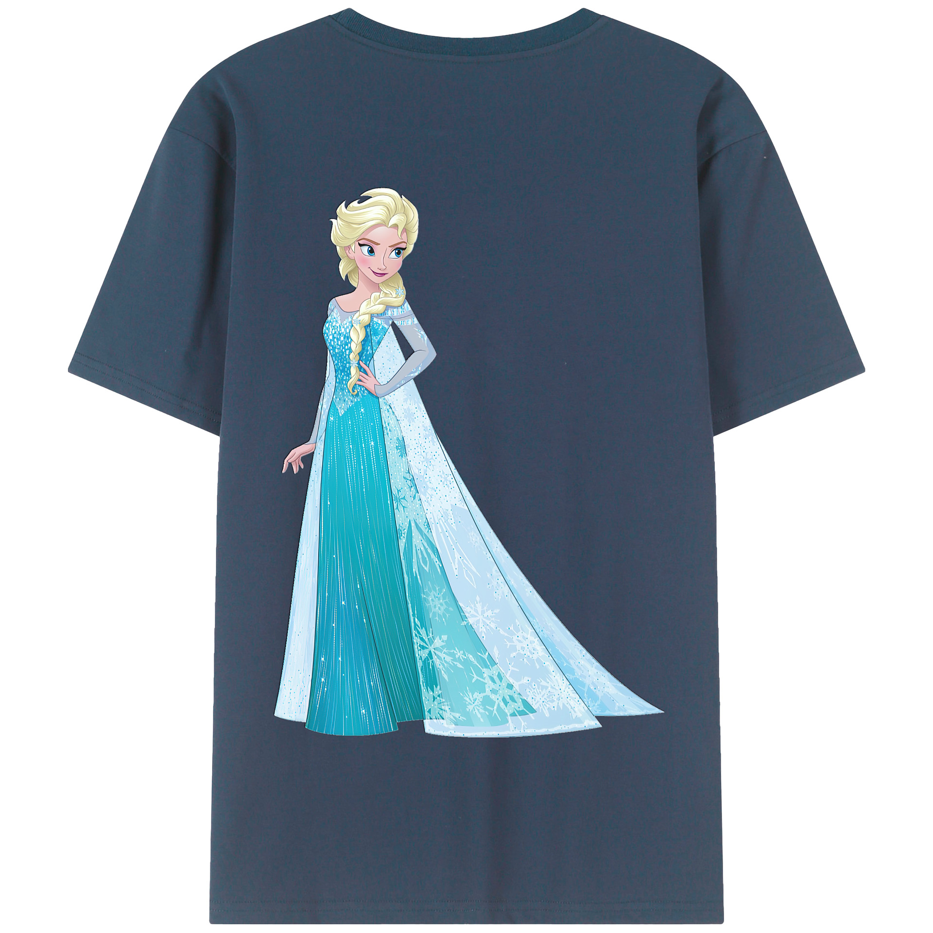 （画像用） アナと雪の女王 アンナ エルサ Frozen Anna Elsa 綿100％半袖Tシャツ（背面プリント）