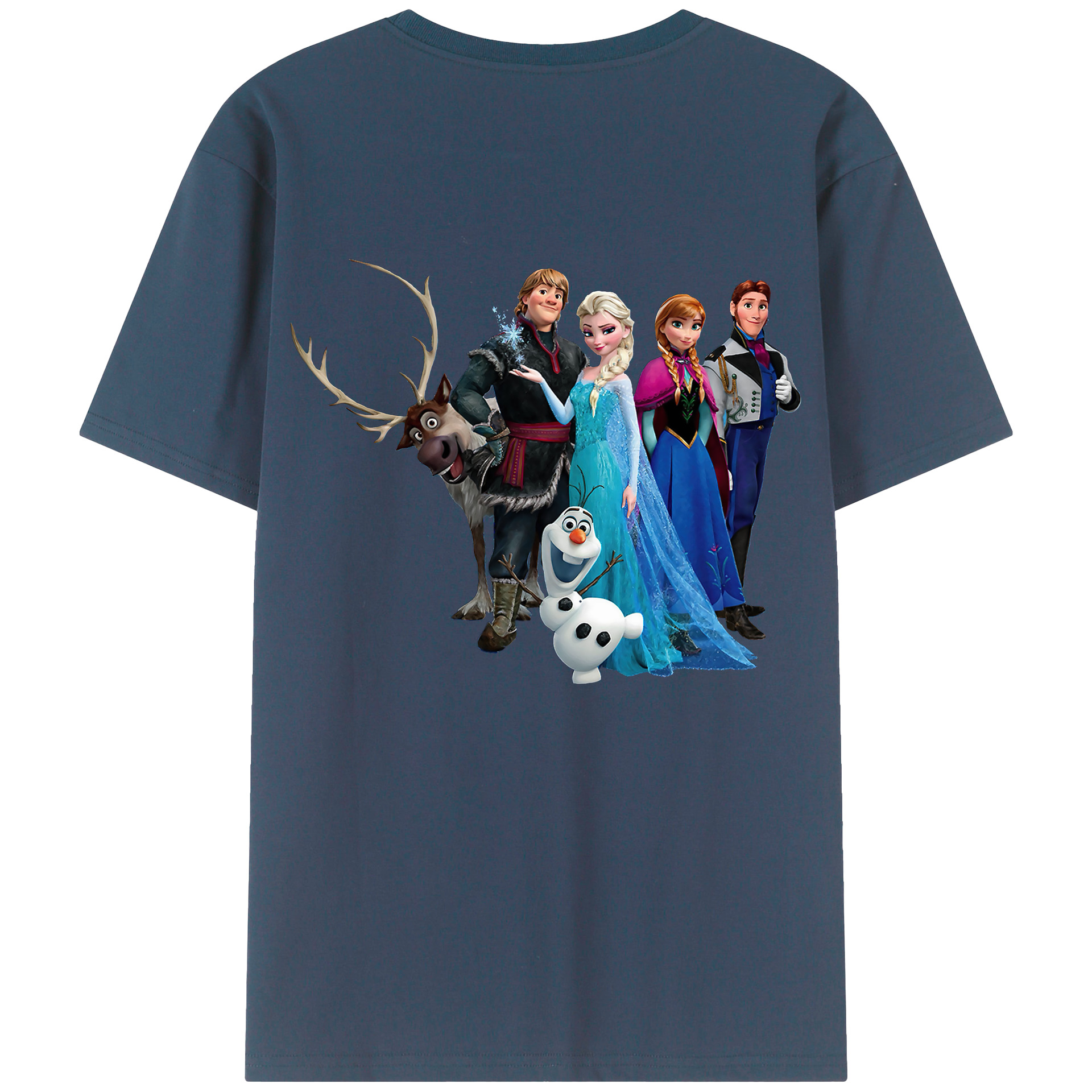 （画像用） アナと雪の女王 アンナ エルサ Frozen Anna Elsa 綿100％半袖Tシャツ（背面プリント）