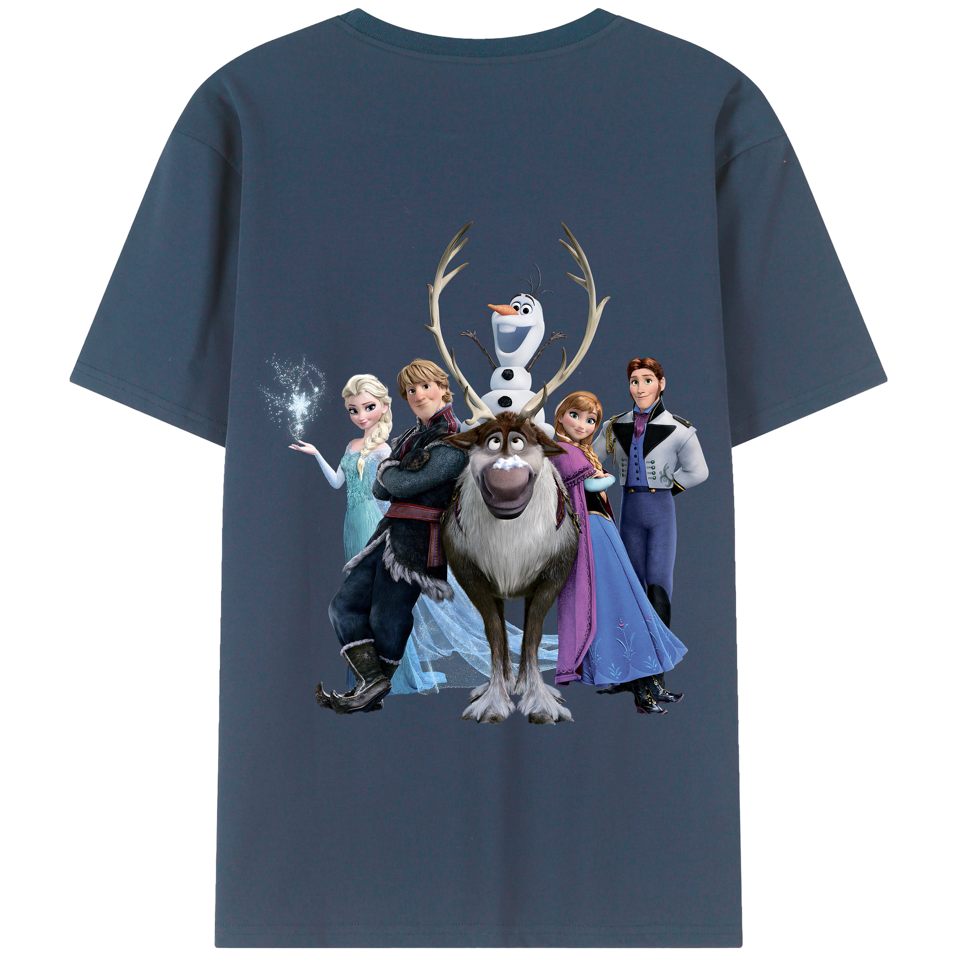 （画像用） アナと雪の女王 アンナ エルサ Frozen Anna Elsa 綿100％半袖Tシャツ（背面プリント）