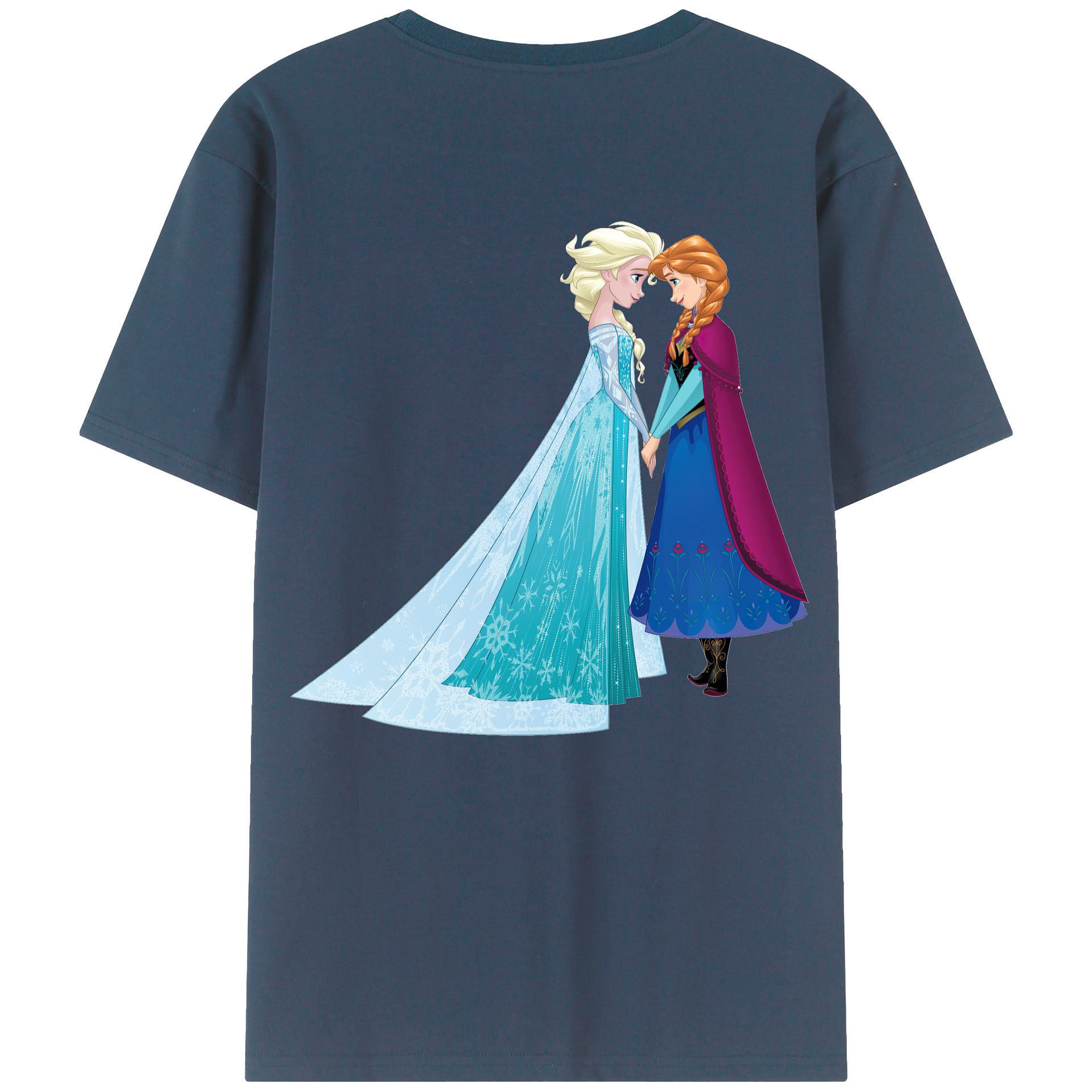 （画像用） アナと雪の女王 アンナ エルサ Frozen Anna Elsa 綿100％半袖Tシャツ（背面プリント）