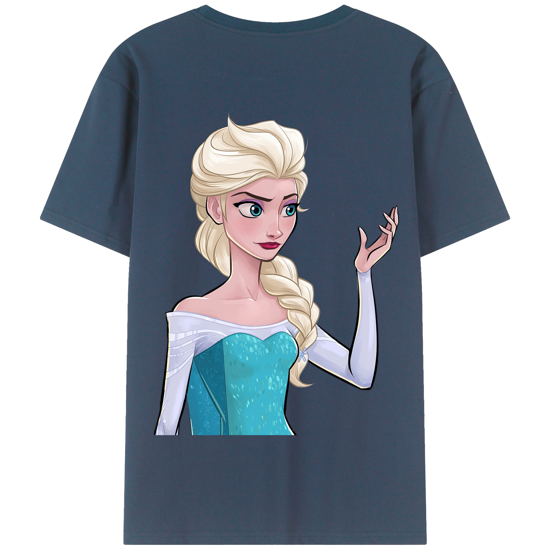 （画像用） アナと雪の女王 アンナ エルサ Frozen Anna Elsa 綿100％半袖Tシャツ（背面プリント）