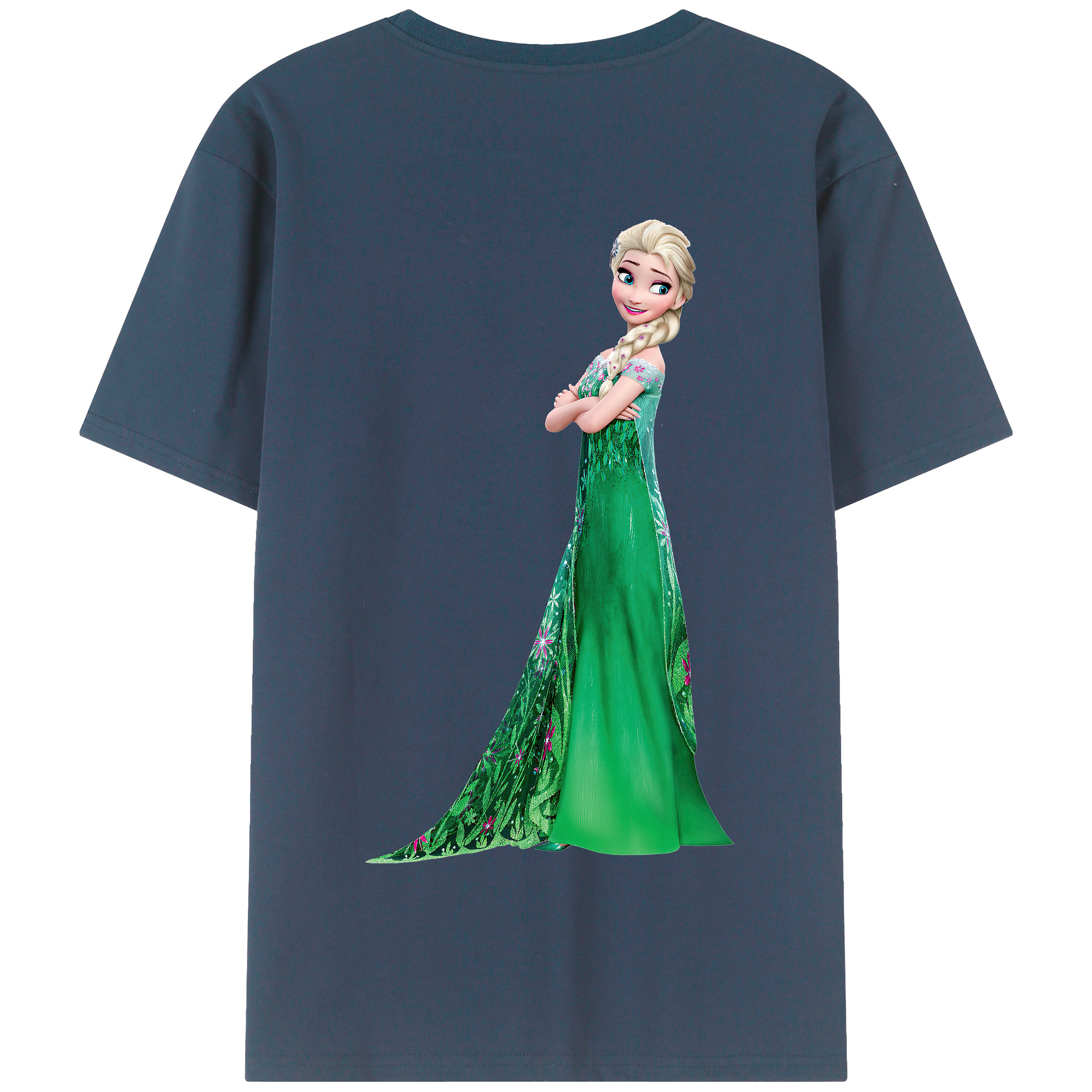（画像用） アナと雪の女王 アンナ エルサ Frozen Anna Elsa 綿100％半袖Tシャツ（背面プリント）