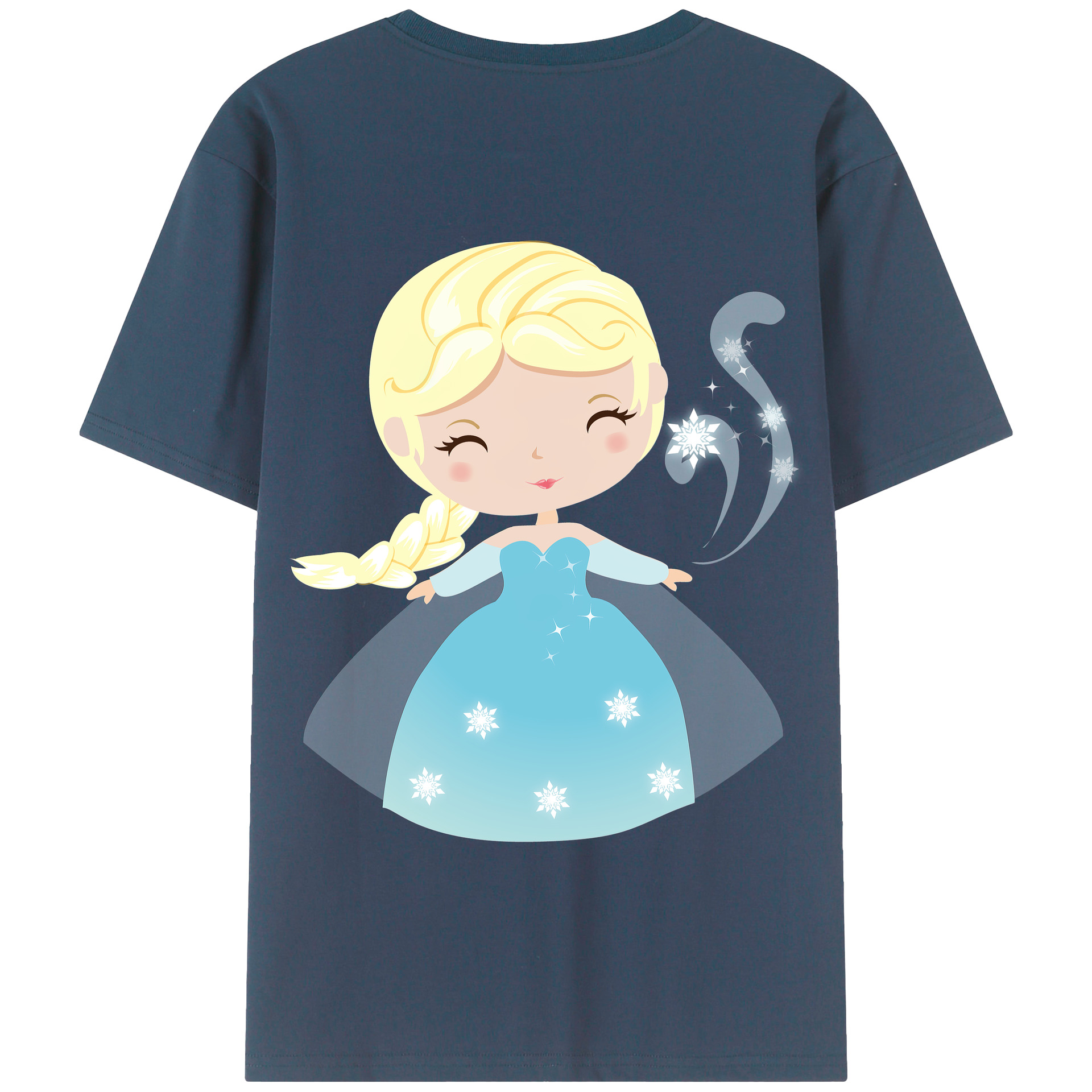 （画像用） アナと雪の女王 アンナ エルサ Frozen Anna Elsa 綿100％半袖Tシャツ（背面プリント）