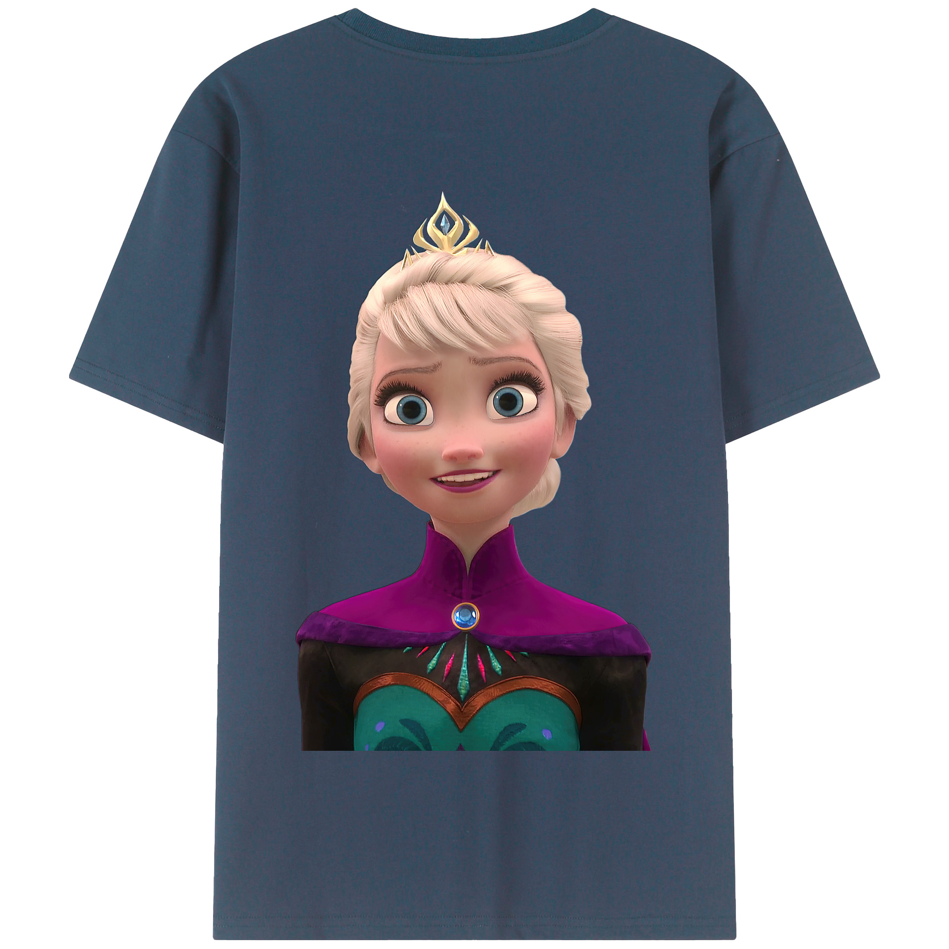 （画像用） アナと雪の女王 アンナ エルサ Frozen Anna Elsa 綿100％半袖Tシャツ（背面プリント）