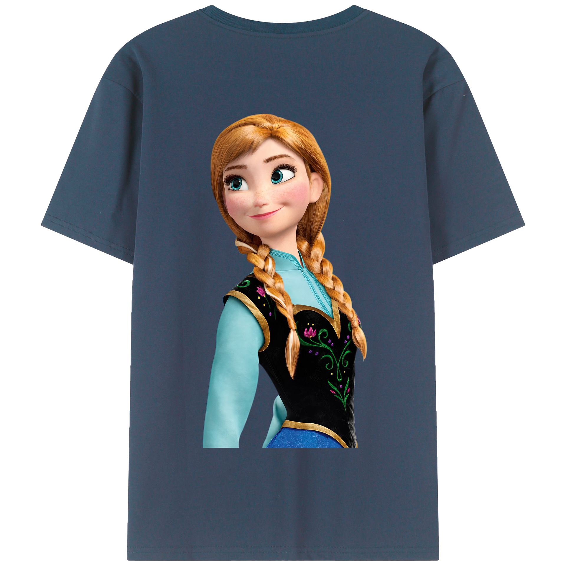 （画像用） アナと雪の女王 アンナ エルサ Frozen Anna Elsa 綿100％半袖Tシャツ（背面プリント）