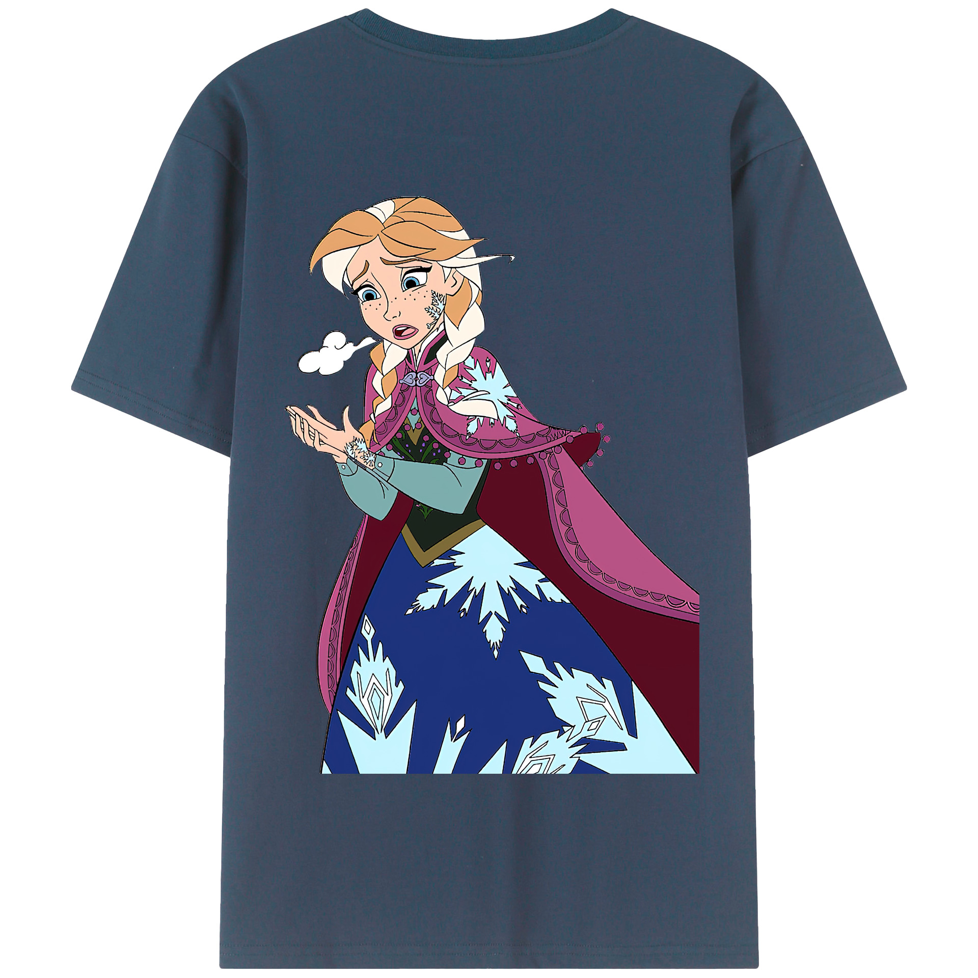 （画像用） アナと雪の女王 アンナ エルサ Frozen Anna Elsa 綿100％半袖Tシャツ（背面プリント）