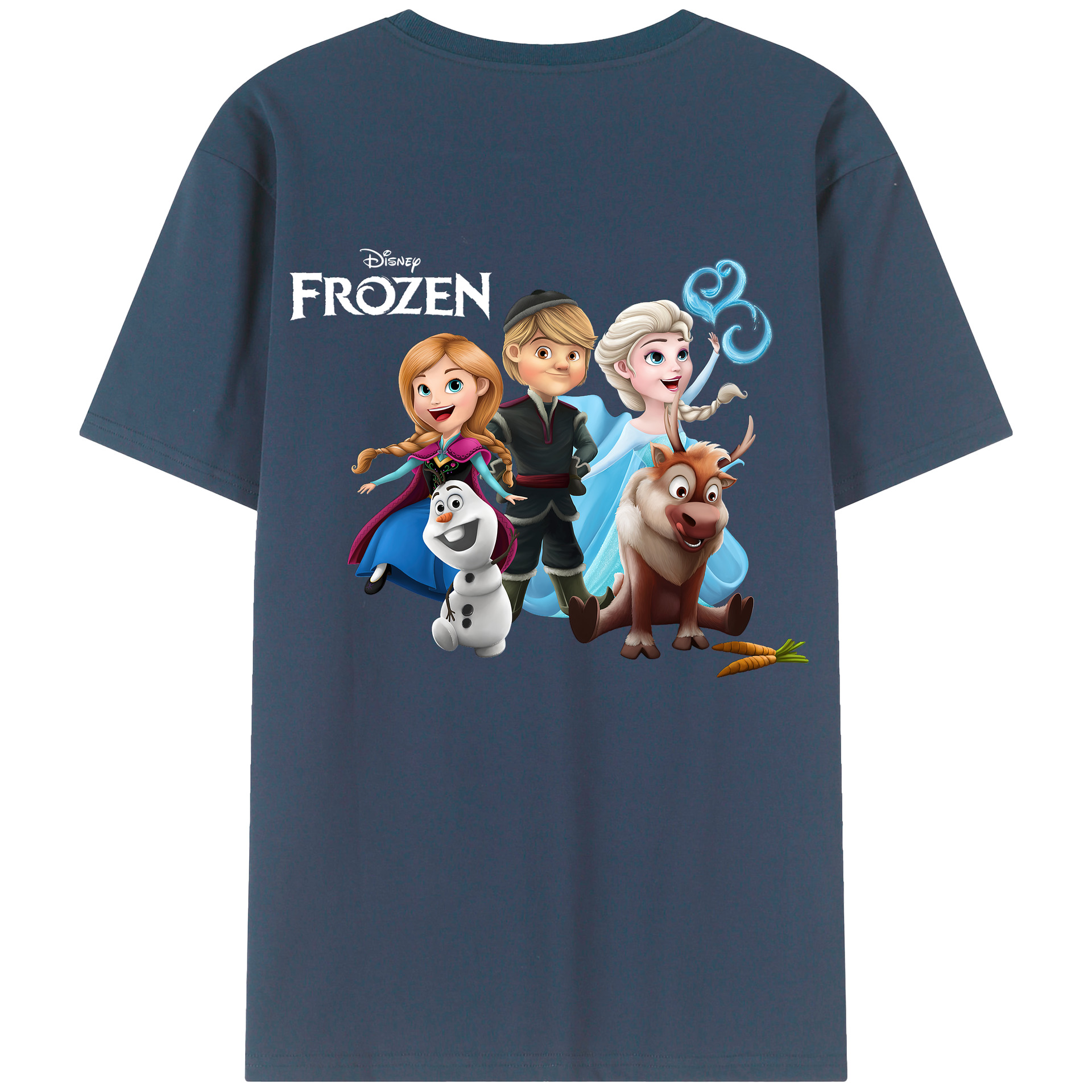 （画像用） アナと雪の女王 アンナ エルサ Frozen Anna Elsa 綿100％半袖Tシャツ（背面プリント）