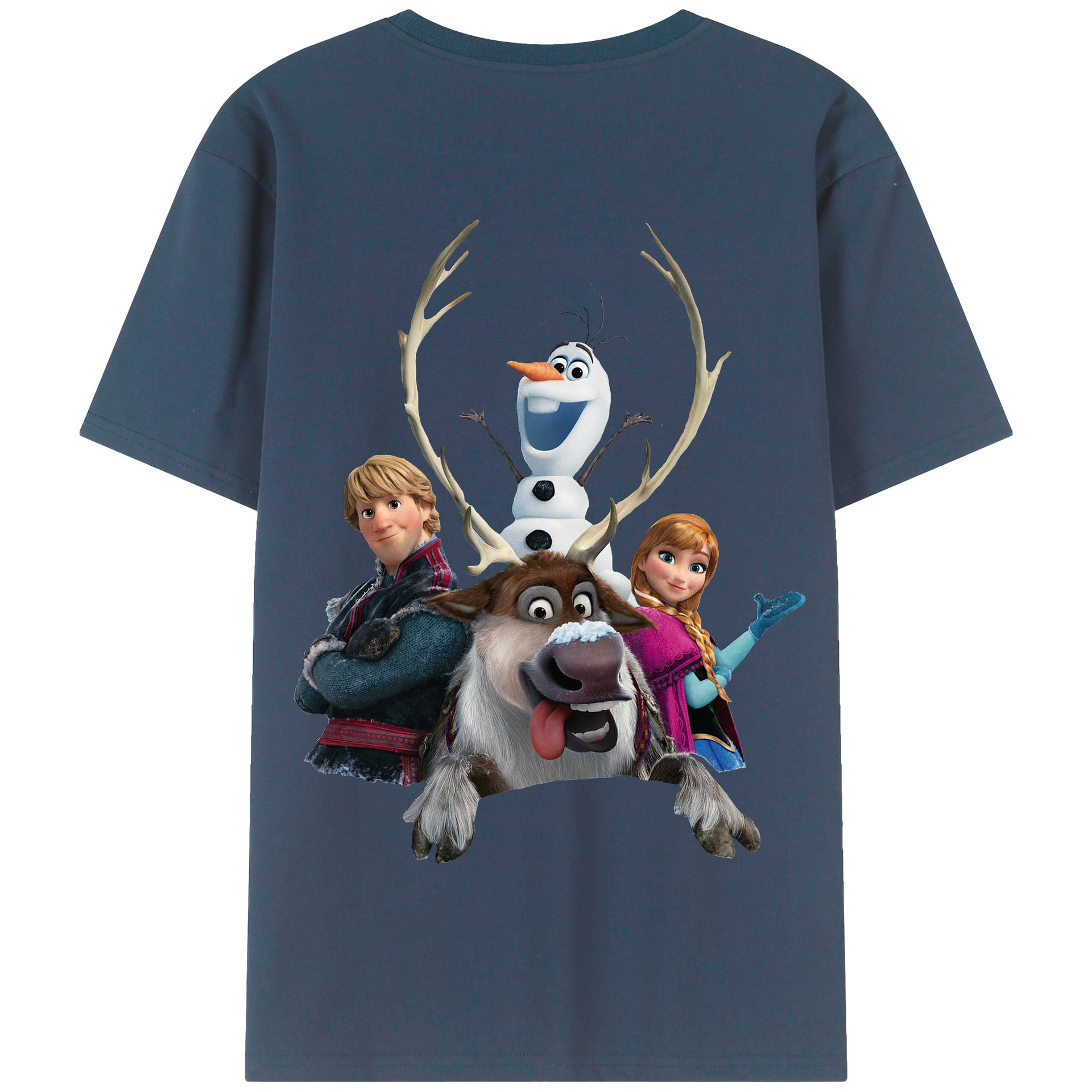（画像用） アナと雪の女王 アンナ エルサ Frozen Anna Elsa 綿100％半袖Tシャツ（背面プリント）