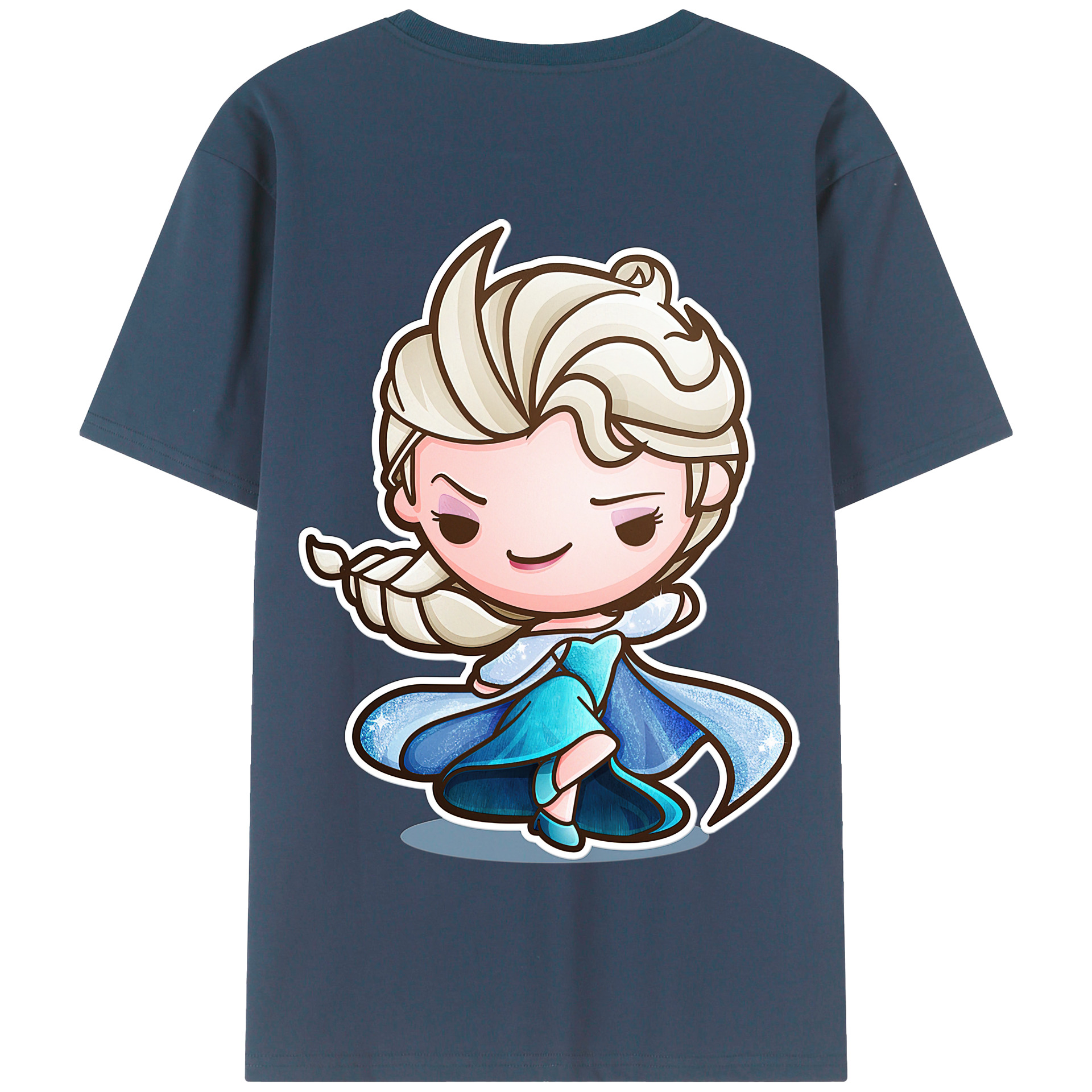 （画像用） アナと雪の女王 アンナ エルサ Frozen Anna Elsa 綿100％半袖Tシャツ（背面プリント）