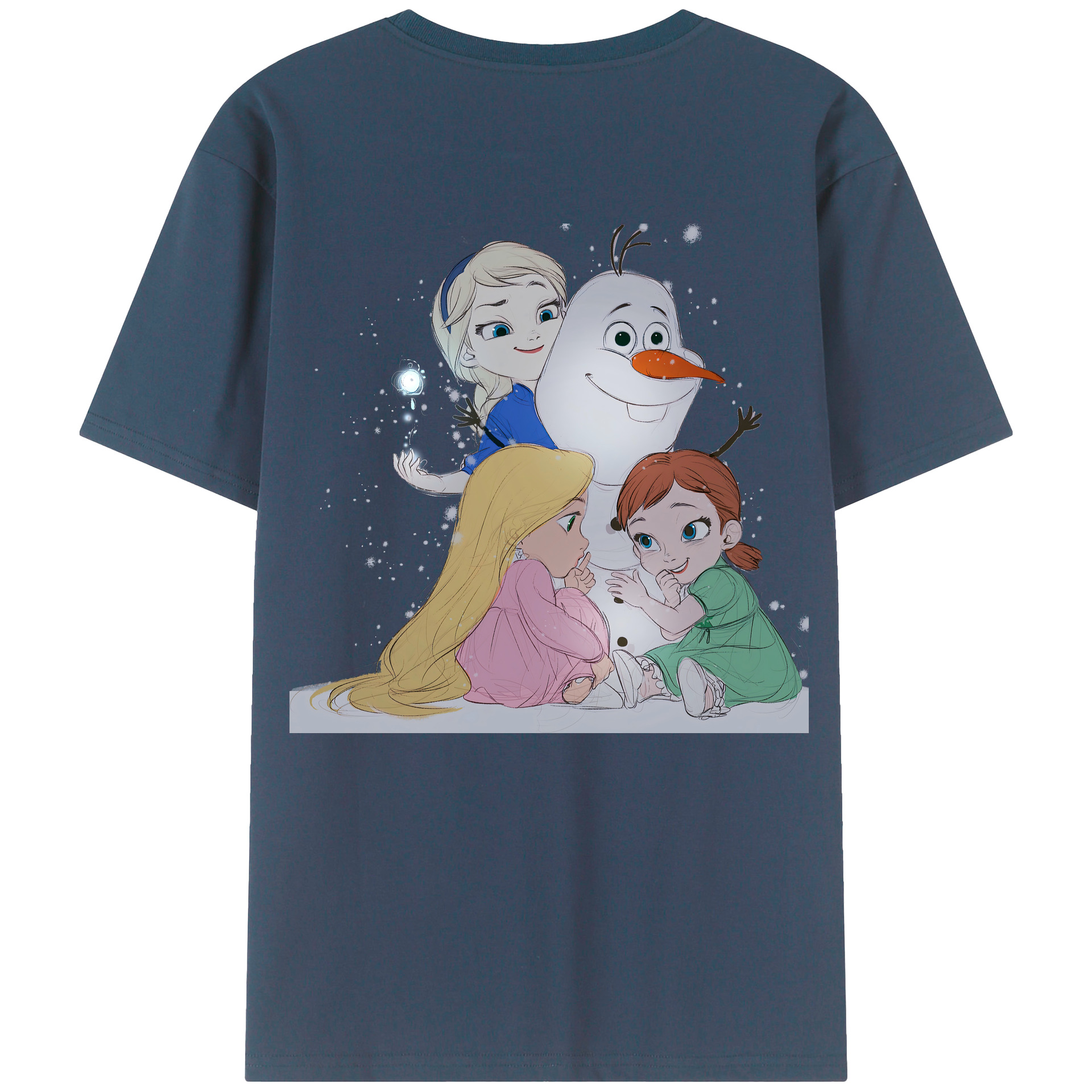 （画像用） アナと雪の女王 アンナ エルサ Frozen Anna Elsa 綿100％半袖Tシャツ（背面プリント）