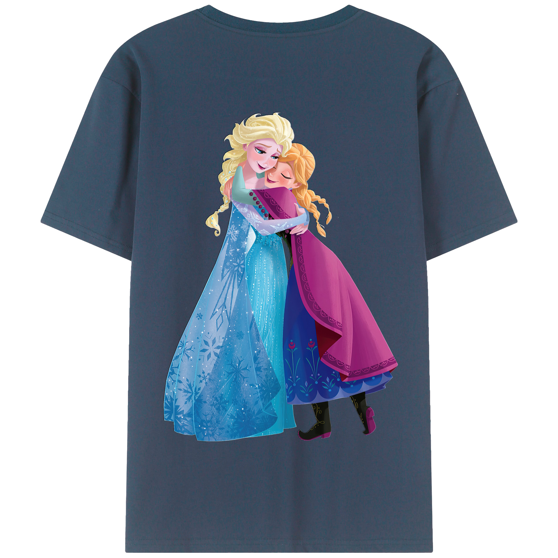 （画像用） アナと雪の女王 アンナ エルサ Frozen Anna Elsa 綿100％半袖Tシャツ（背面プリント）